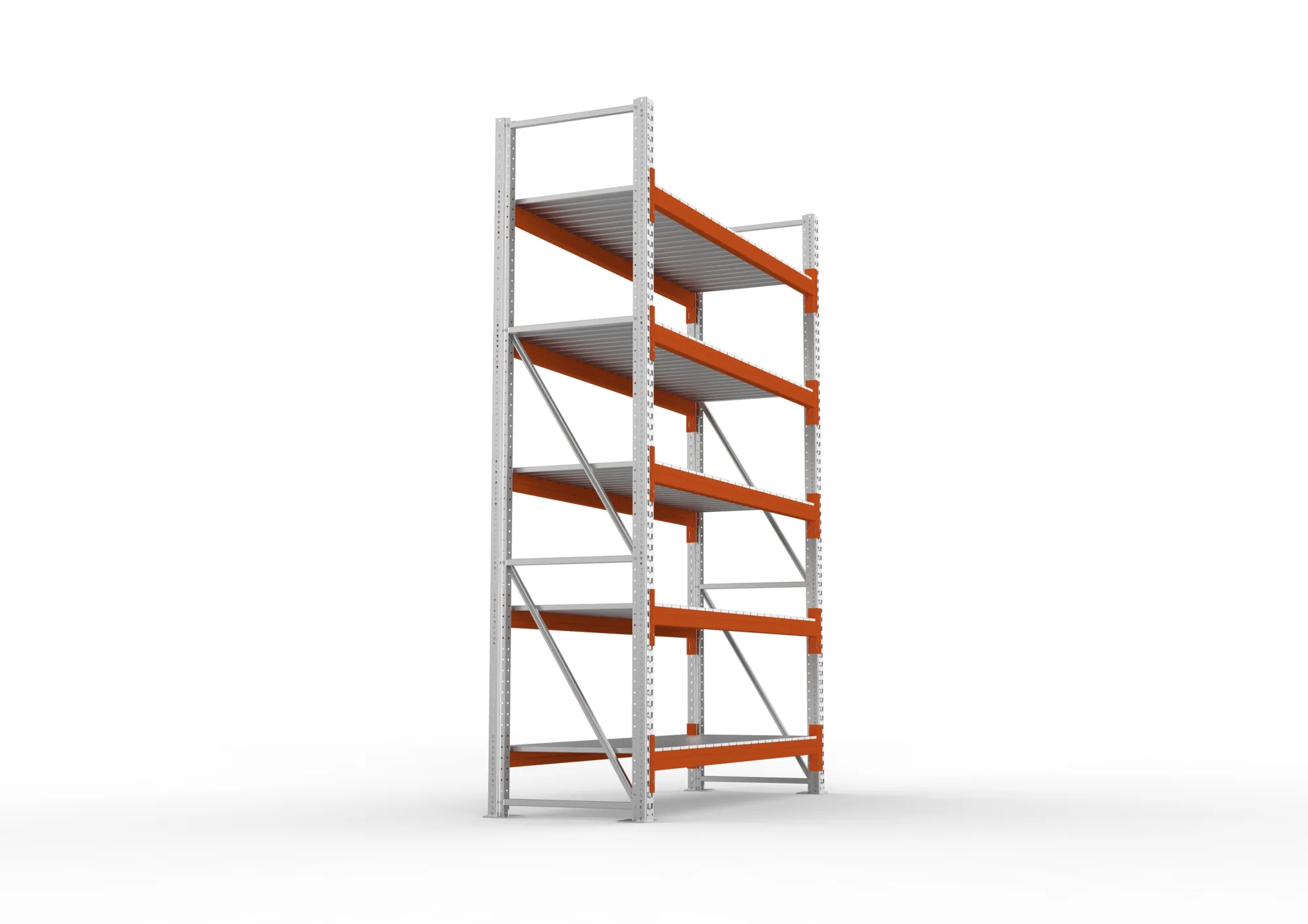 META MULTIPAL | Großfachregal | Grundregal | 3300 x 2225 x 800 mm | Fachlast 1700 kg | 5 Ebenen | Stahlpaneele | verzinkt