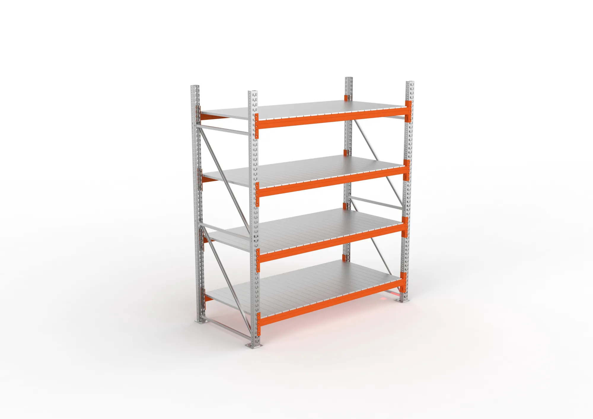 META MULTIPAL | Großfachregal | Grundregal | 2700 x 2225 x 1100 mm | Fachlast 1900 kg | 4 Ebenen | Stahlpaneele | verzinkt