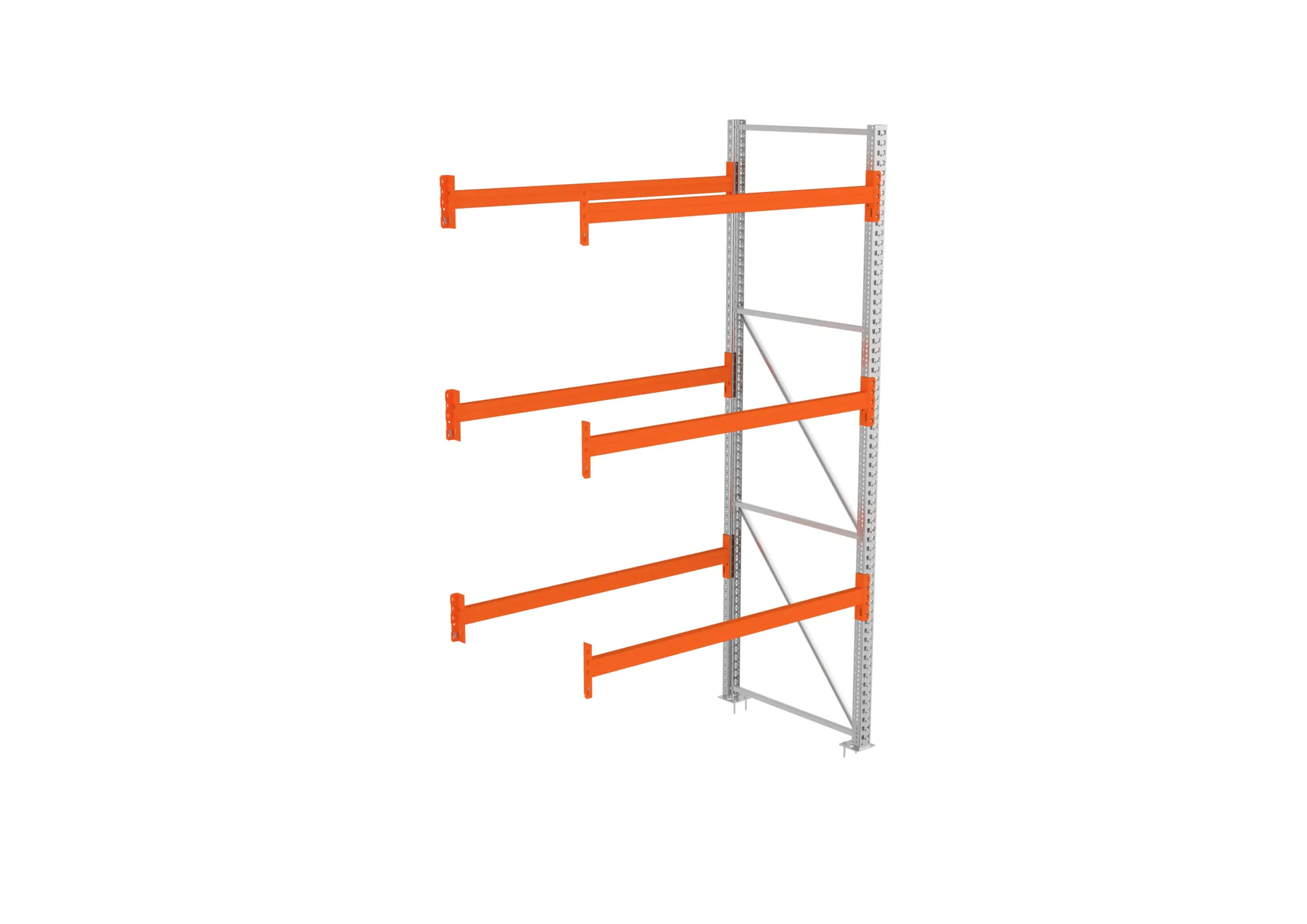 META MULTIPAL | Palettenregal | Anbauregal | 3300 x 1825 x 1100 mm | Fachlast 1120 kg | 4 Ebenen | 8 Paletten | verzinkt