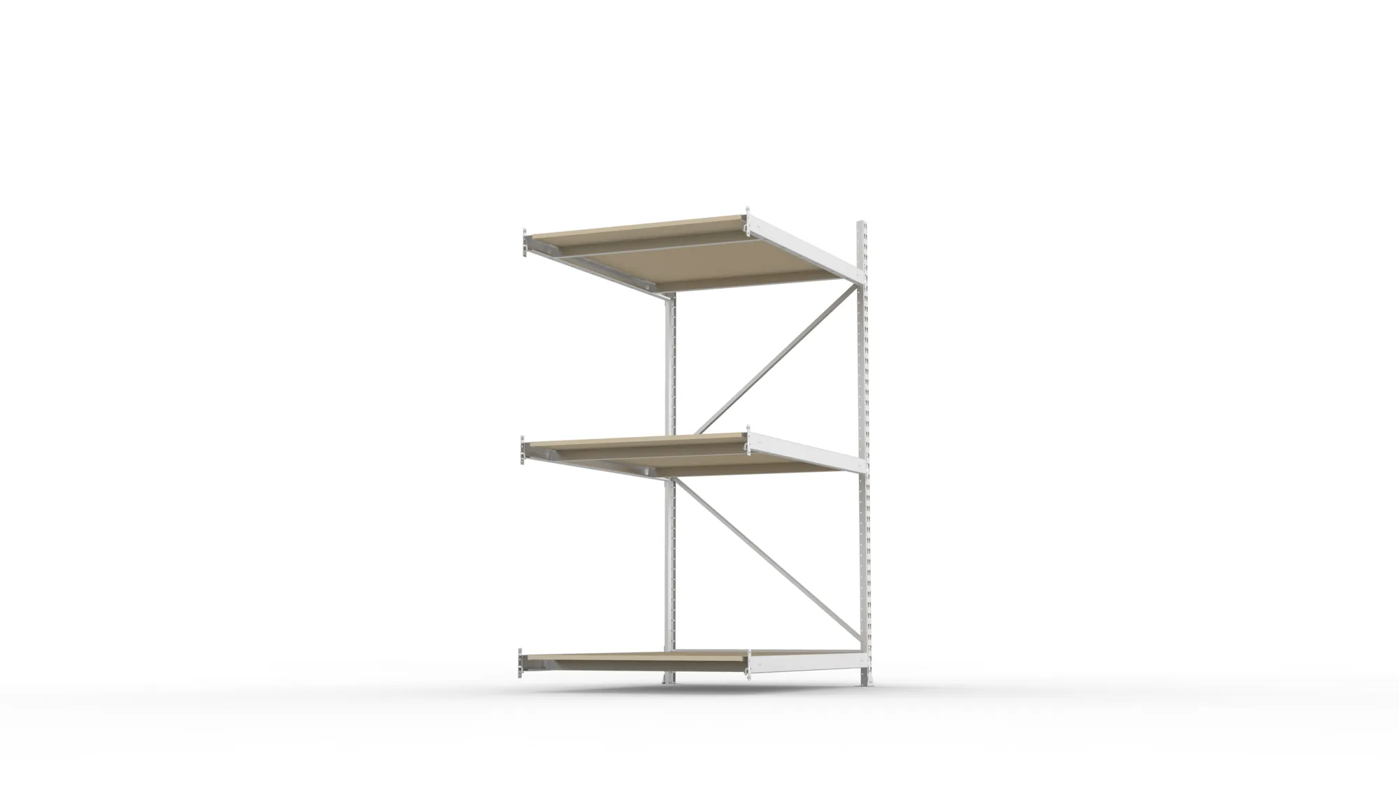META MINI-RACK Weitspannregal | Anbauregal | 2200 x 1400 x 1050 mm | Fachlast 600 kg | Spanplattenböden | 3 Ebenen