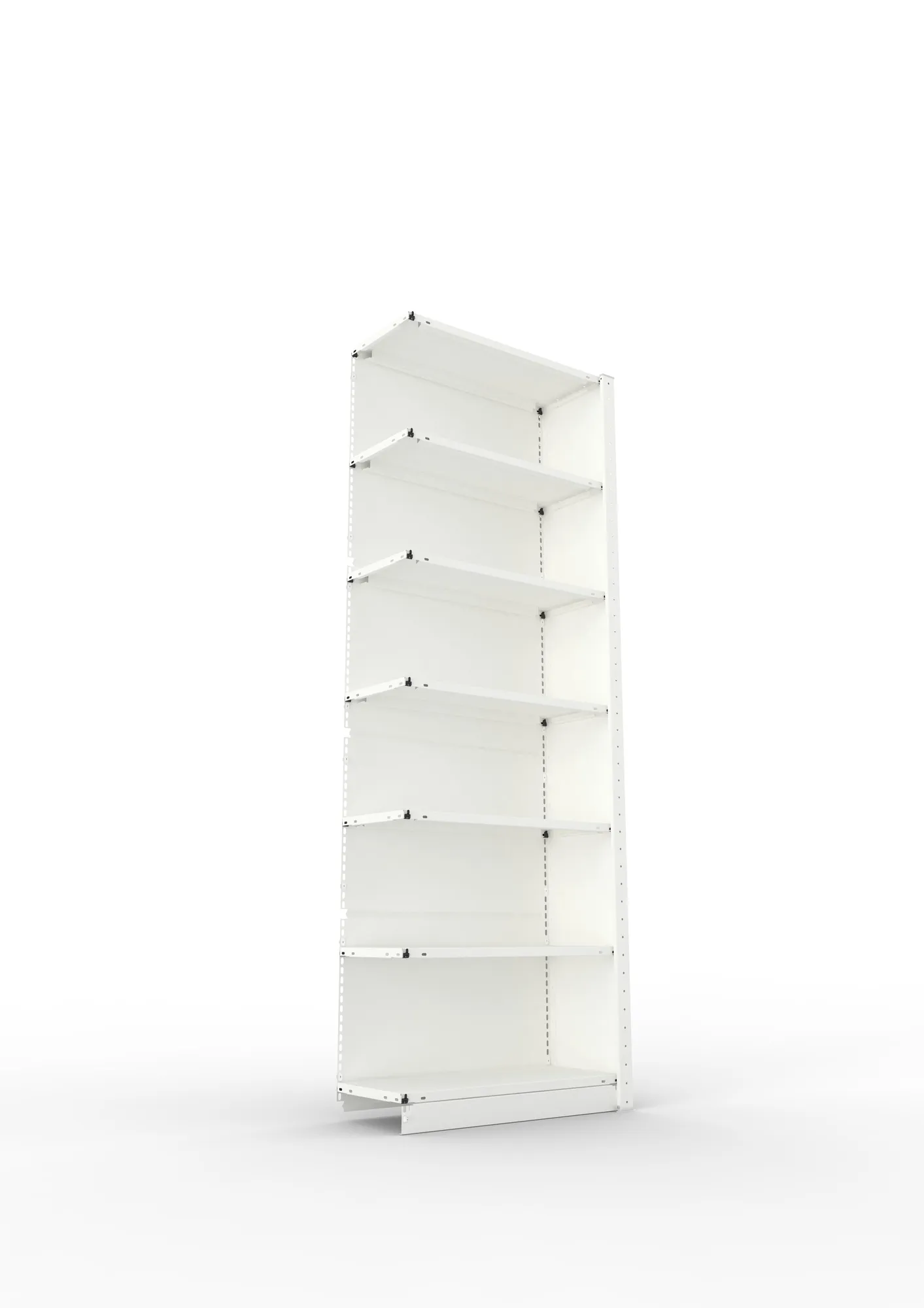 META COMPACT | Büro-Steckregalwand | Anbauregal | 2200 x 750 x 300 mm | Fachlast 80 kg | 6+1 Ebenen | RAL 7035