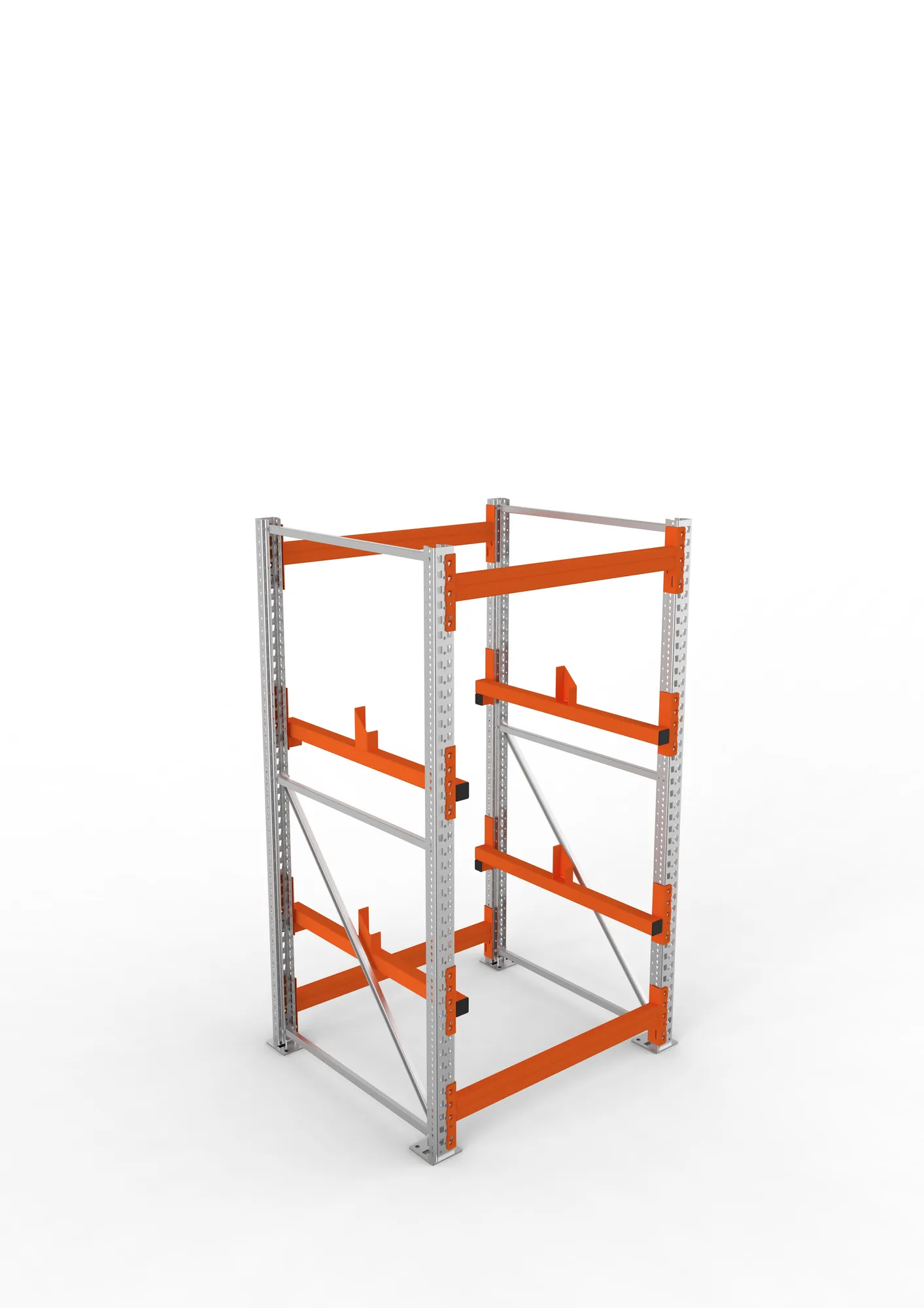 META MULTIPAL | Kabeltrommelregal | Grundregal | 2200 x 1100 x 1100 mm | Feldlast 4000 kg | 2 Ebenen | Typ 1 | verzinkt