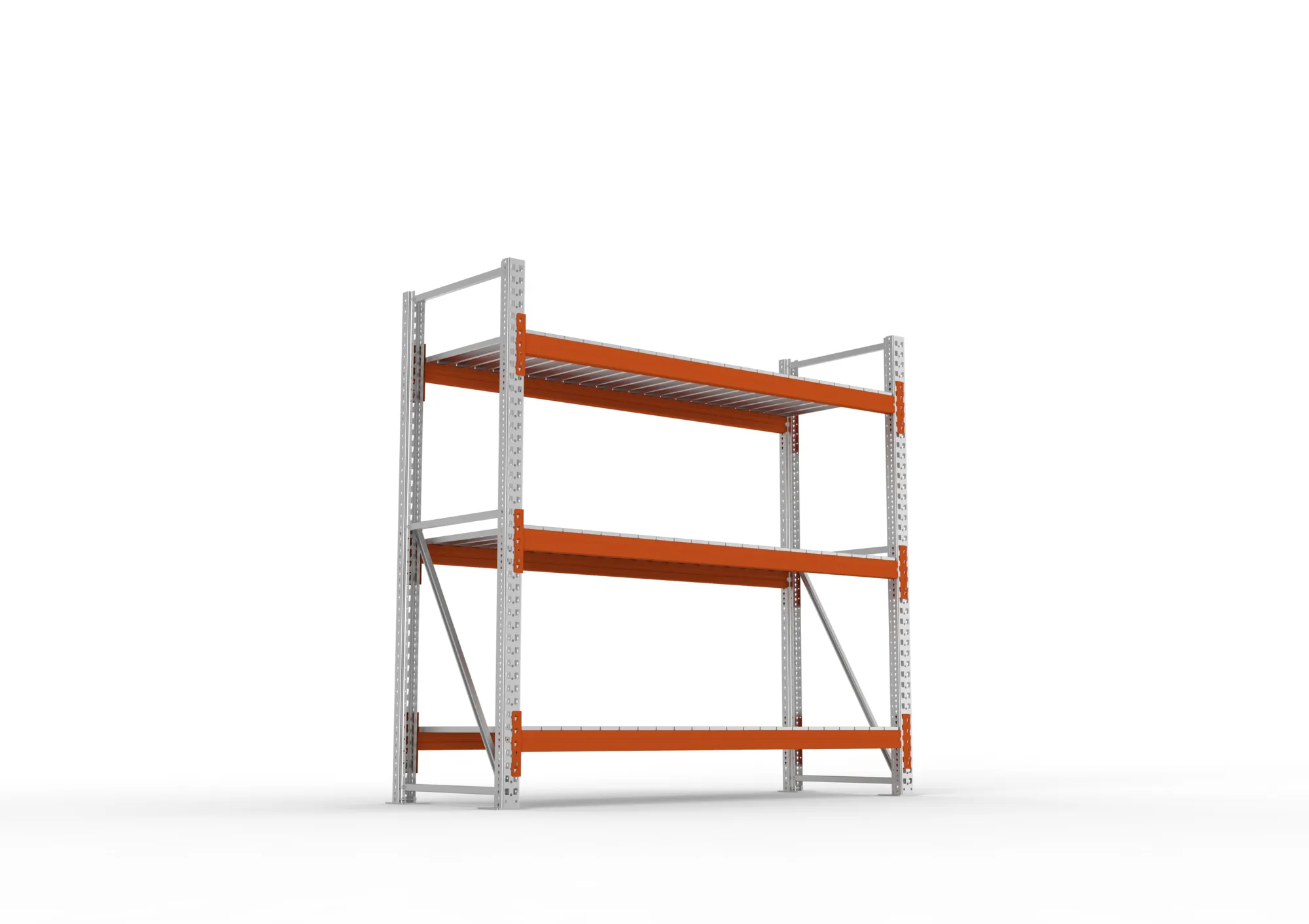 META MULTIPAL | Großfachregal | Grundregal | 2200 x 2225 x 800 mm | Fachlast 1900 kg | 3 Ebenen | Stahlpaneele | verzinkt