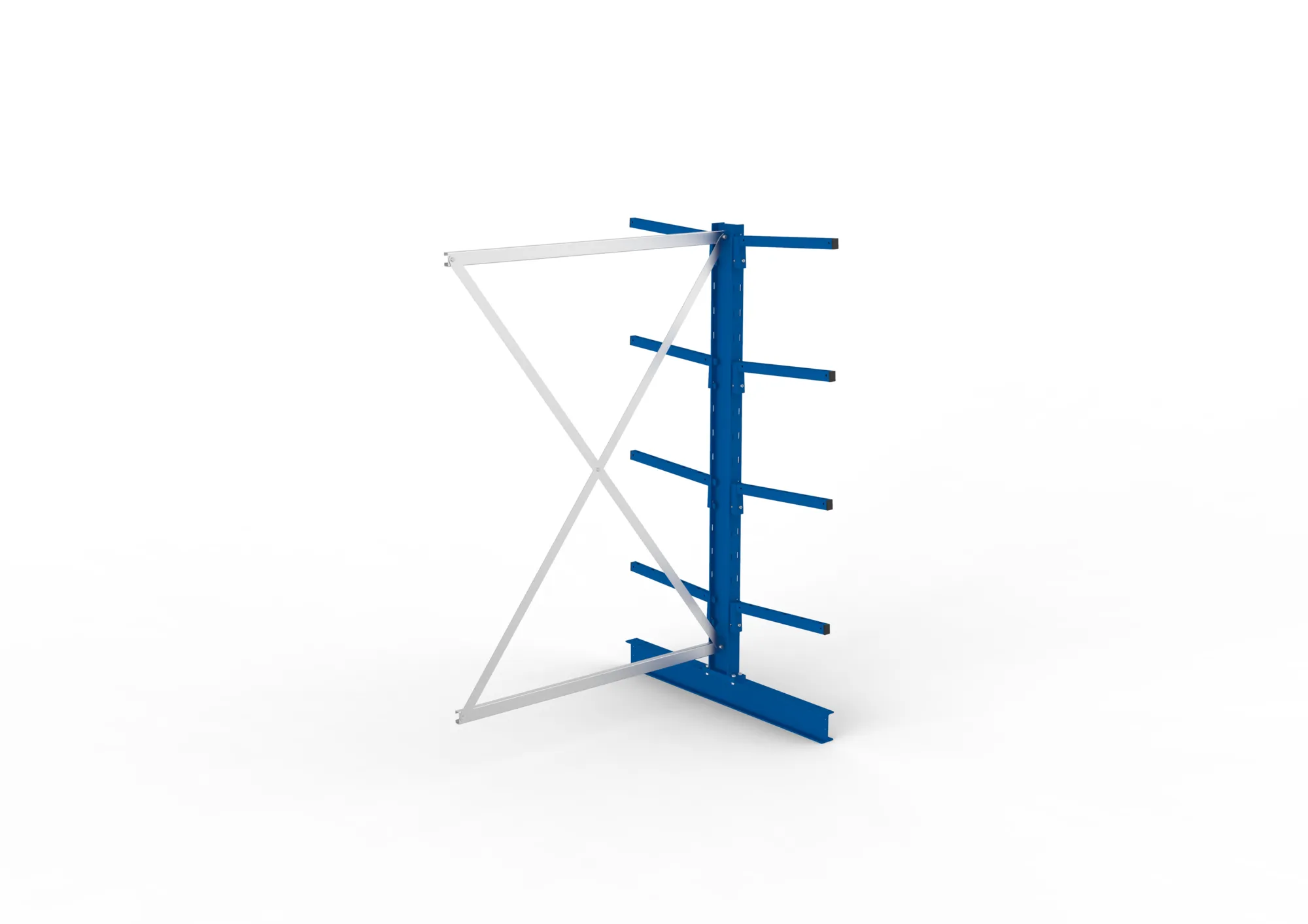 META MULTISTRONG L | Kragarmregal | Anbauregal | 2000 x 1300 x 500 mm | Armlast 175 kg | doppelseitig | 4+1 Ebenen