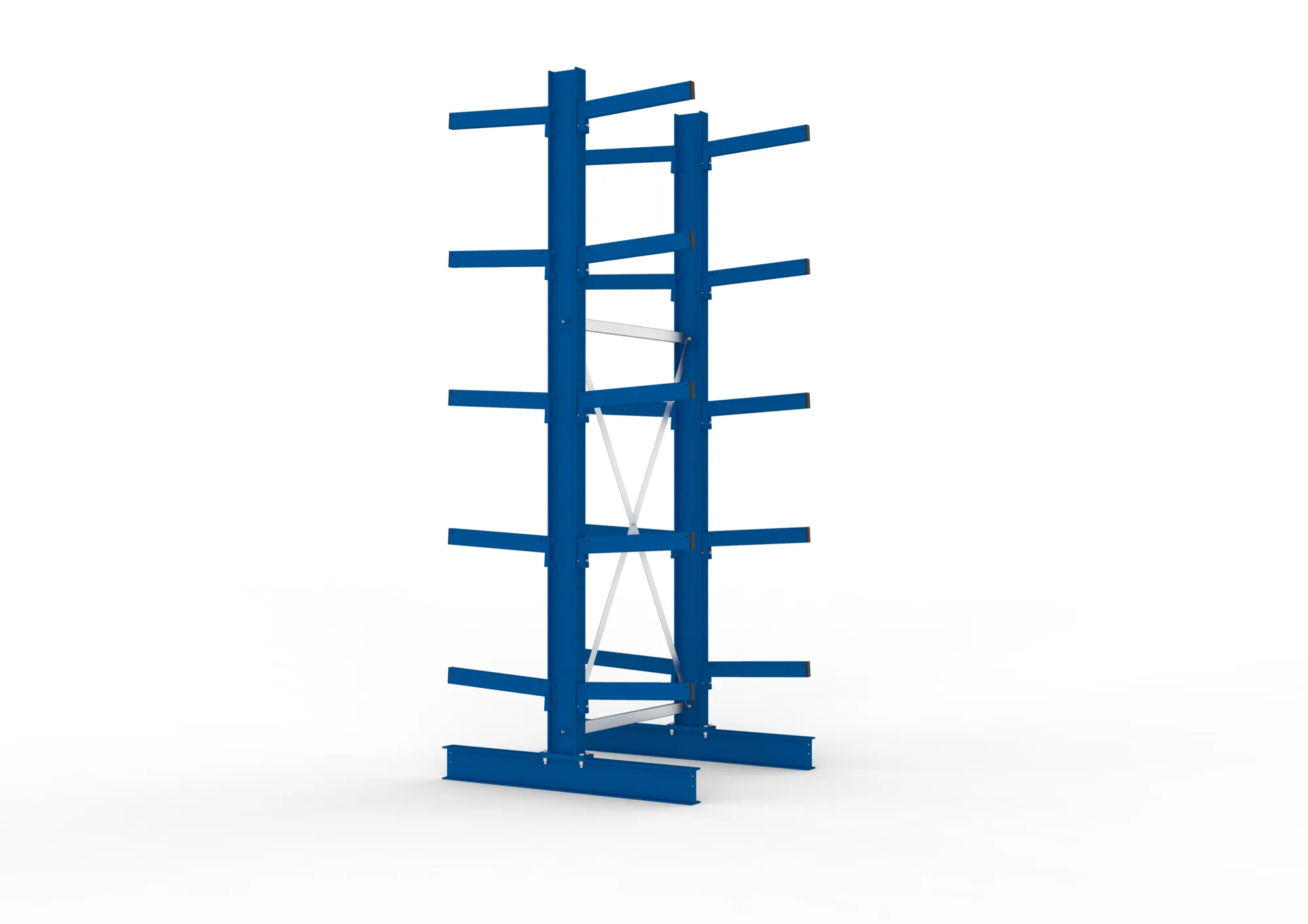 META MULTISTRONG M | Kragarmregal | Grundregal | 3000 x 1000 x 500 mm | Armlast 430 kg | doppelseitig | 5+1 Ebenen