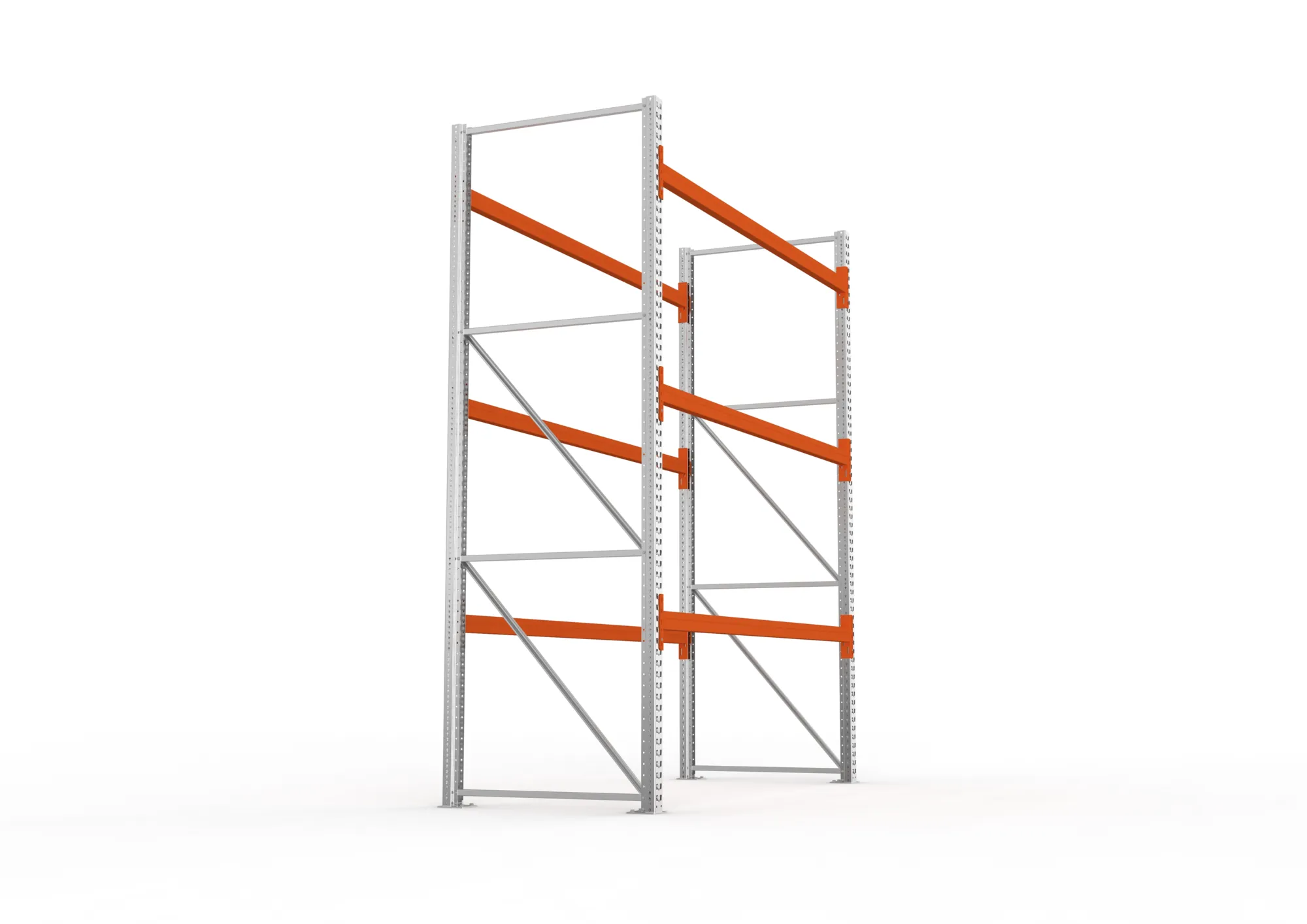 META MULTIPAL | Palettenregal | Grundregal | 3300 x 2700 x 1100 mm | Fachlast 490 kg | 4 Ebenen | 12 Paletten | verzinkt