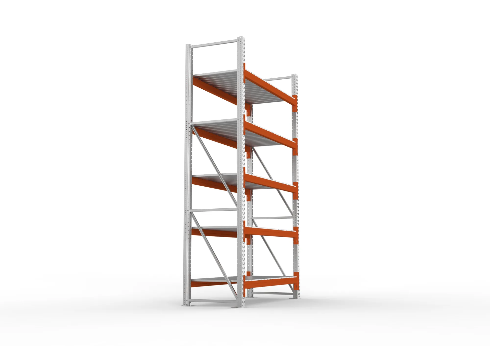 META MULTIPAL | Großfachregal | Grundregal | 3300 x 1825 x 800 mm | Fachlast 1800 kg | 5 Ebenen | Stahlpaneele | verzinkt
