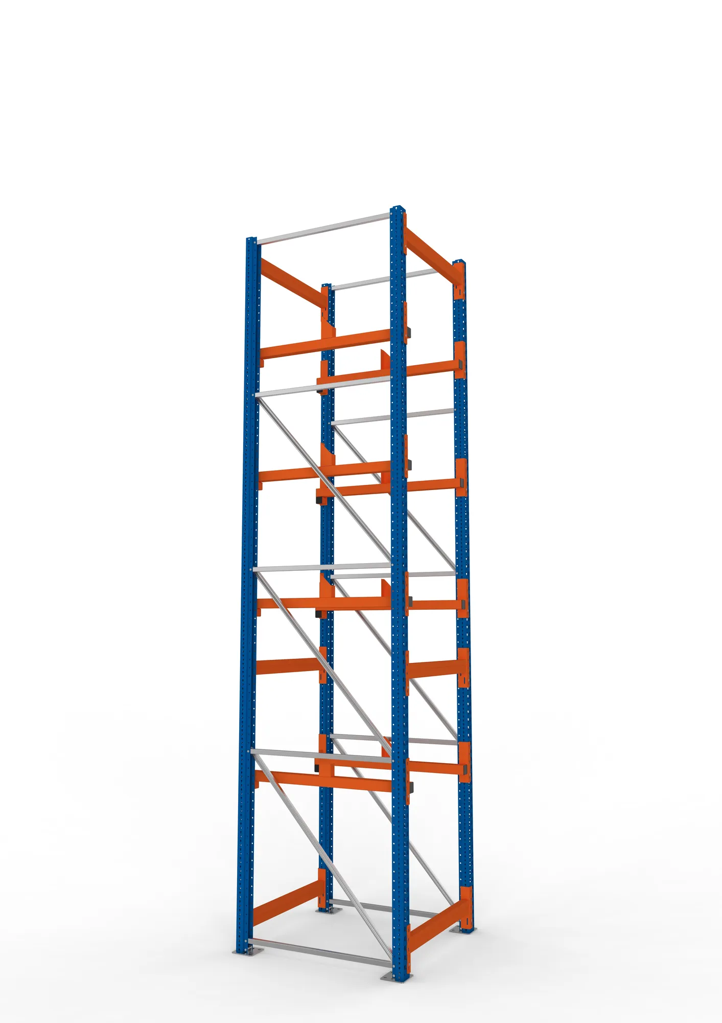 META MULTIPAL | Kabeltrommelregal | Grundregal | 4400 x 900 x 1100 mm | Feldlast 5500 kg | 2 Ebenen | Typ 1 | RAL 5010