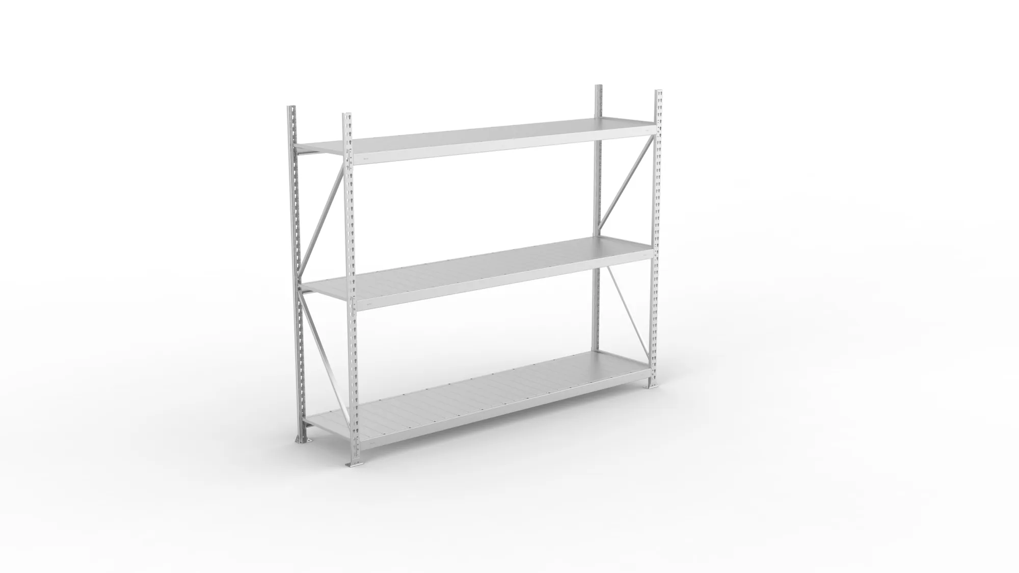 META MINI-RACK Weitspannregal | Grundregal | 2200 x 2600 x 650 mm | Fachlast 490 kg | Stahlpaneelböden | 3 Ebenen