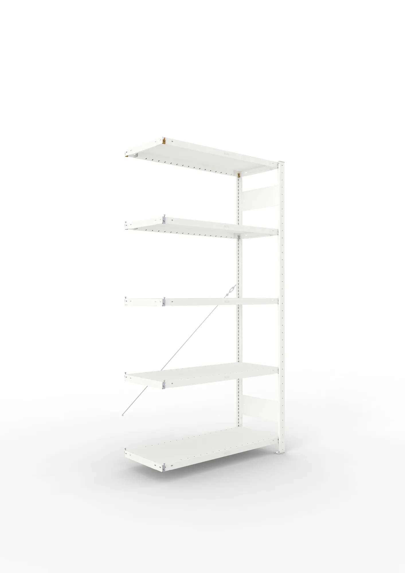 META CLIP | Fachbodenregal | Anbauregal | 2000 x 1000 x 400 mm | Fachlast 100 kg | 4+1 Ebenen | RAL 7035