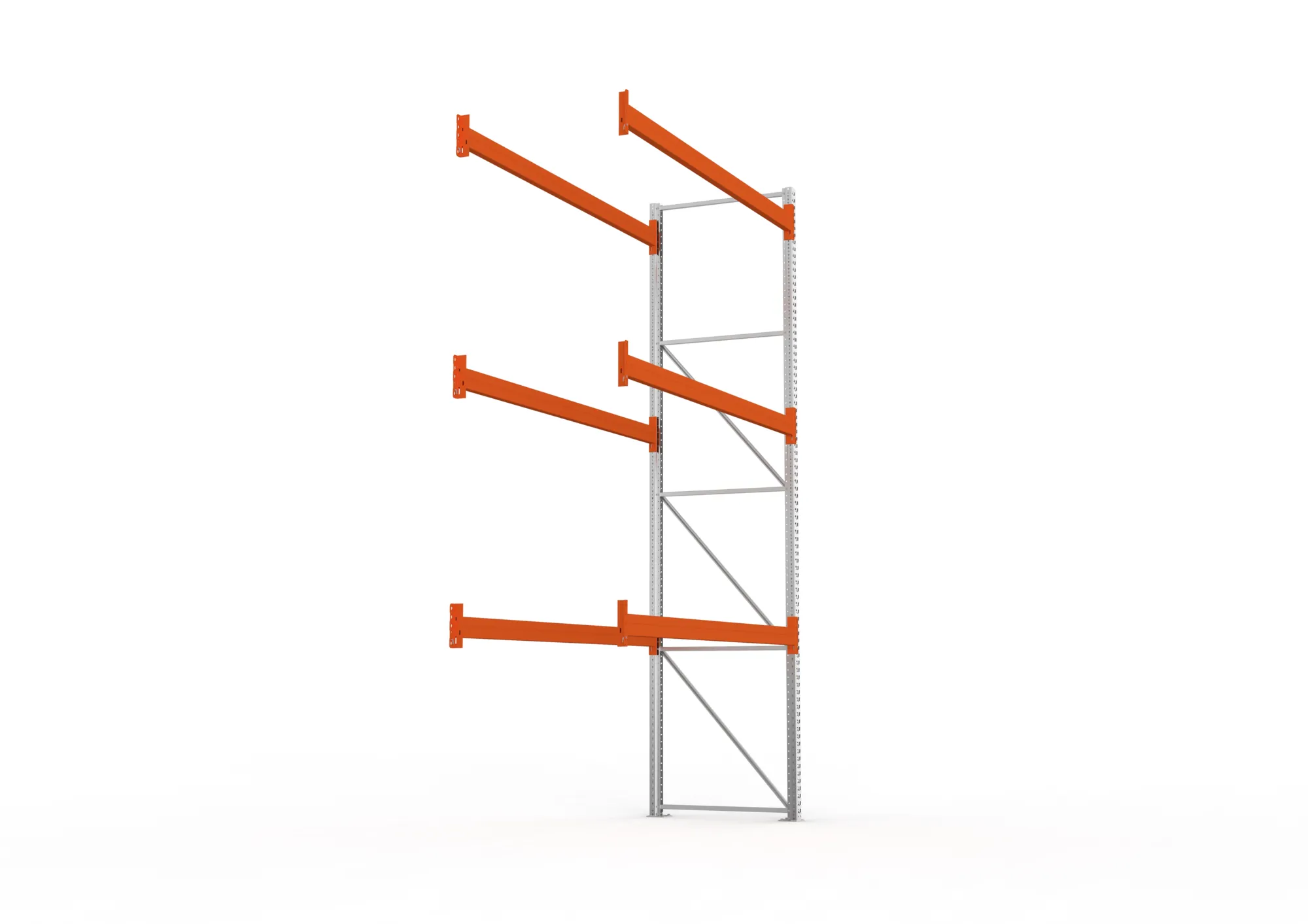 META MULTIPAL | Palettenregal | Anbauregal | 4400 x 2700 x 1100 mm | Fachlast 940 kg | 4 Ebenen | 12 Paletten | verzinkt