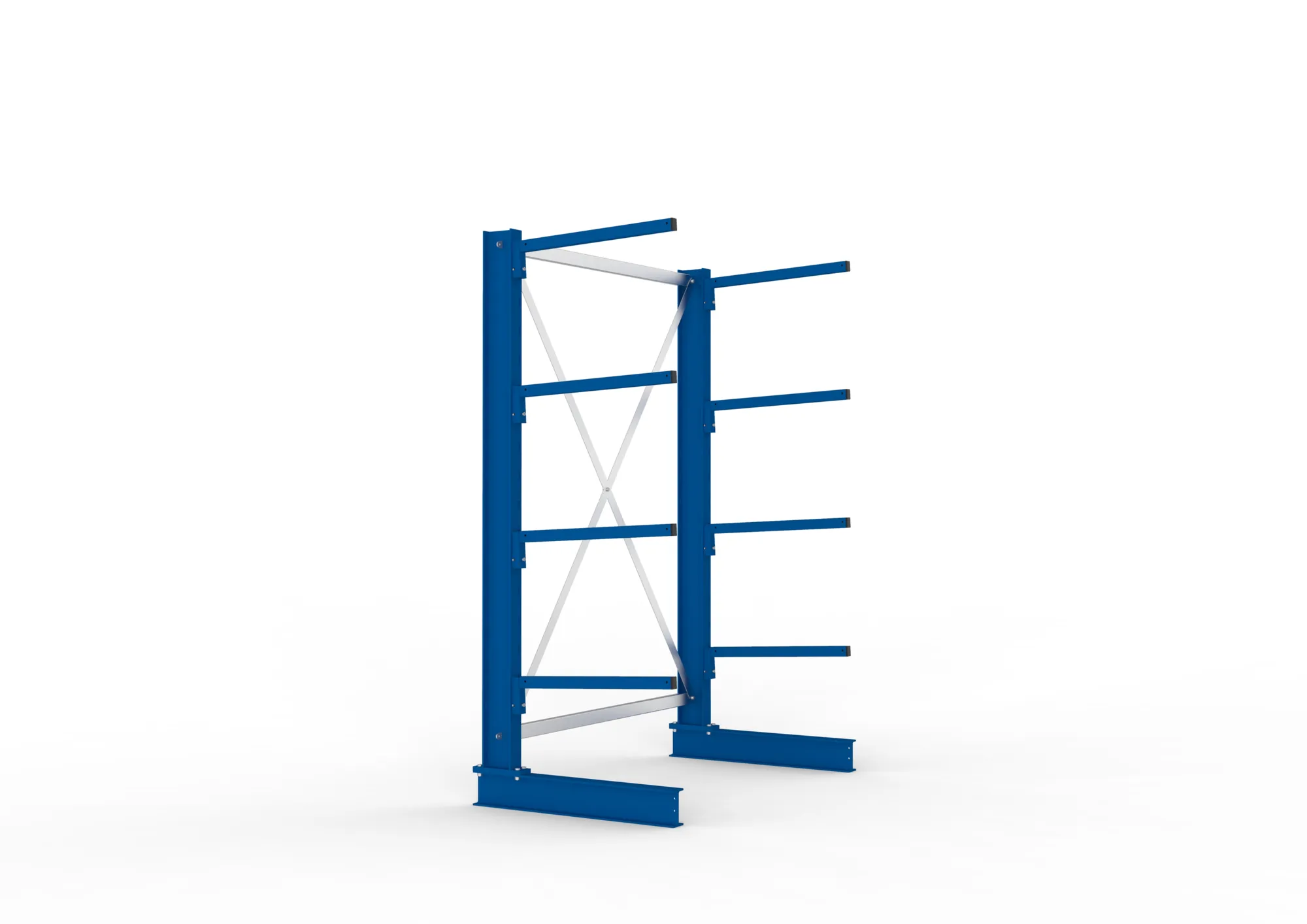 META MULTISTRONG L | Kragarmregal | Grundregal | 2000 x 1300 x 600 mm | Armlast 140 kg | einseitig | 4+1 Ebenen