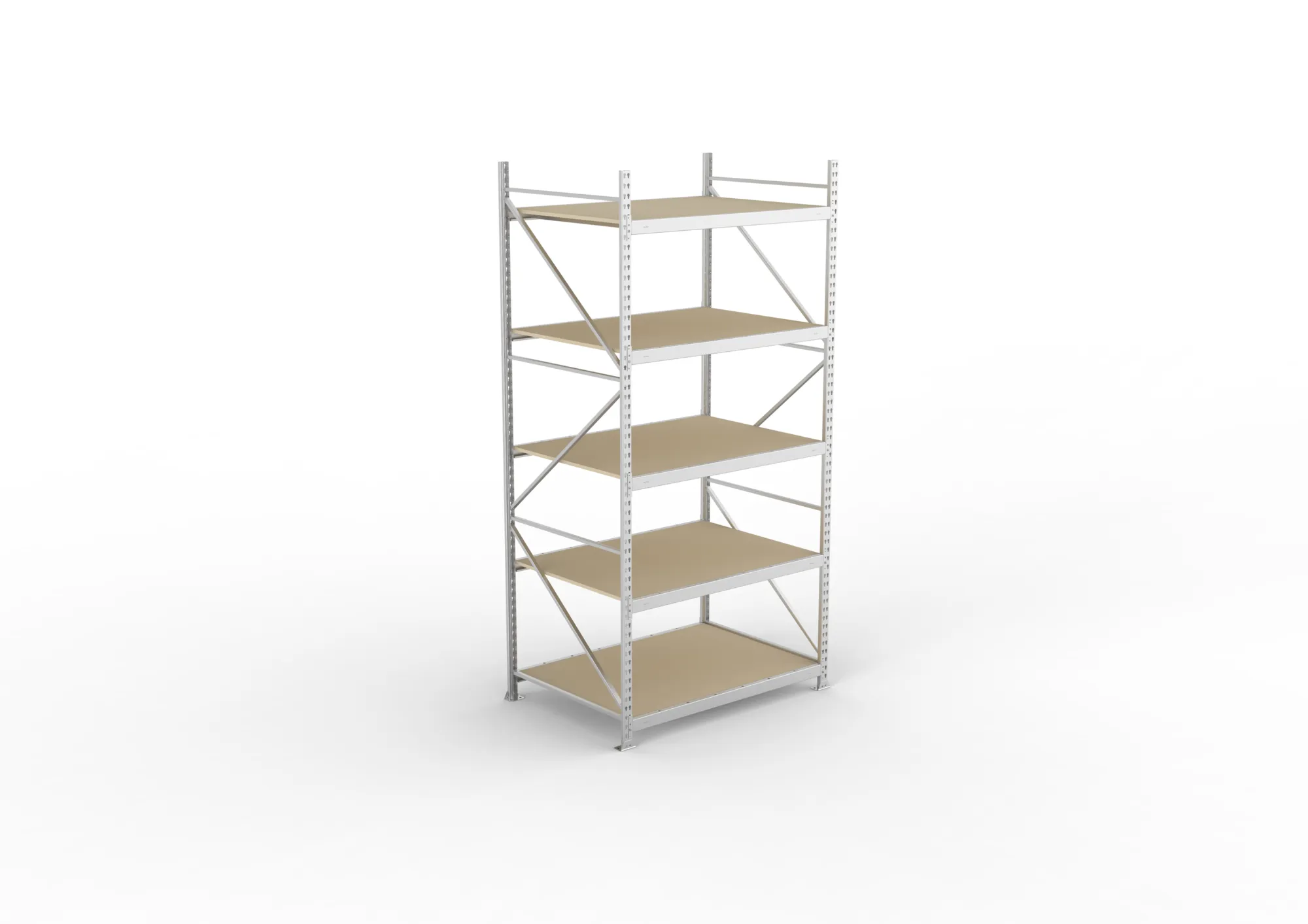 META MINI-RACK Weitspannregal | Grundregal | 3000 x 1400 x 1050 mm | Fachlast 600 kg | Spanplattenböden | 5 Ebenen