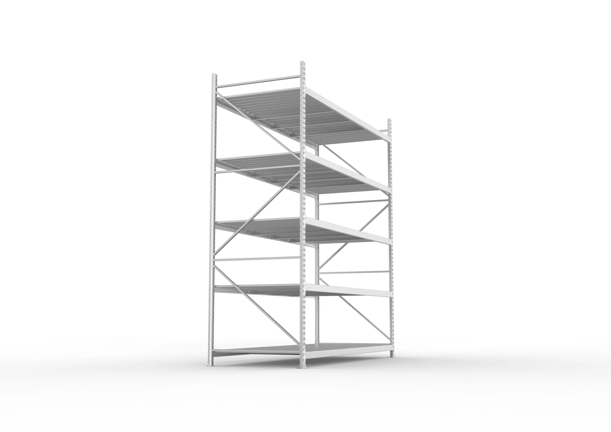 META MINI-RACK Weitspannregal | Grundregal | 3000 x 2600 x 1050 mm | Fachlast 490 kg | Stahlpaneelböden | 5 Ebenen