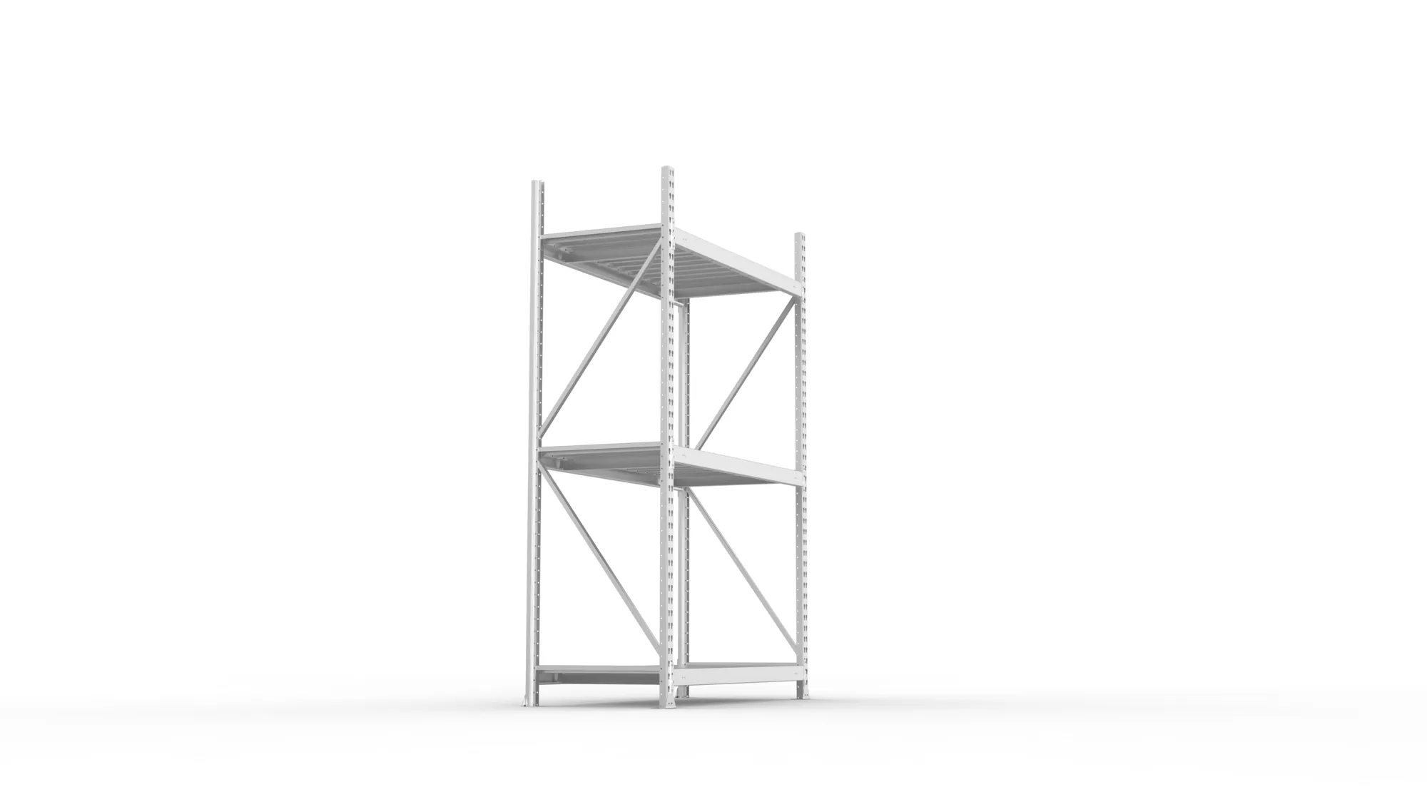 META MINI-RACK Weitspannregal | Grundregal | 2200 x 1400 x 650 mm | Fachlast 600 kg | Stahlpaneelböden | 3 Ebenen