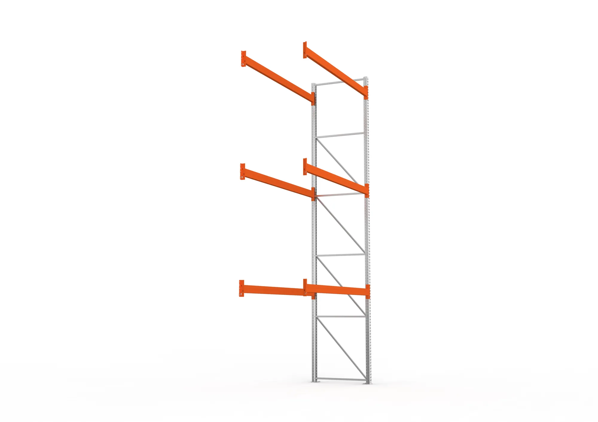 META MULTIPAL | Palettenregal | Anbauregal | 5500 x 2700 x 1100 mm | Fachlast 900 kg | 4 Ebenen | 12 Paletten | verzinkt