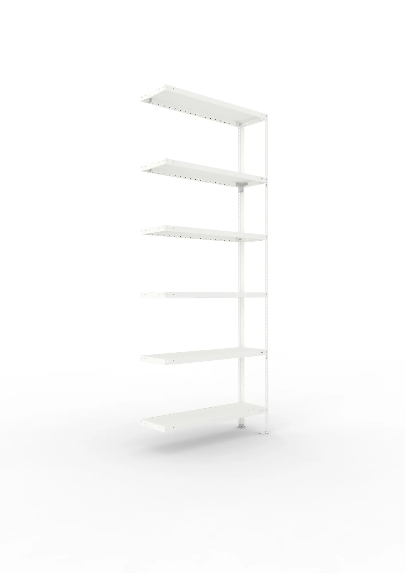 META FIX | Fachbodenregal | Anbauregal | 2500 x 1000 x 300 mm | Fachlast 100 kg | 6 Ebenen | RAL 7035