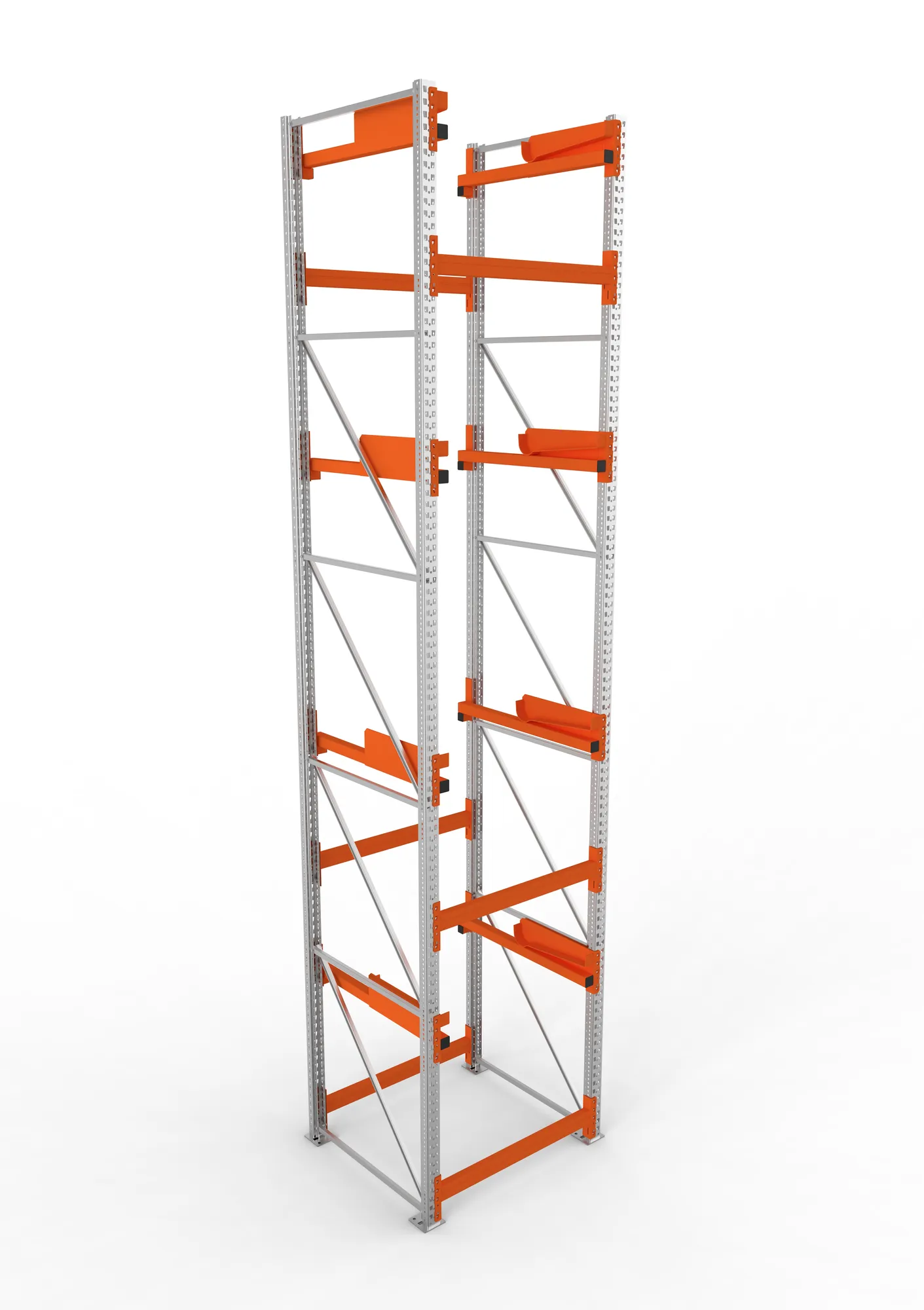 META MULTIPAL | Kabeltrommelregal | Grundregal | 5500 x 1100 x 1100 mm | Feldlast 5500 kg | 4 Ebenen | Typ 2 | RAL 5010