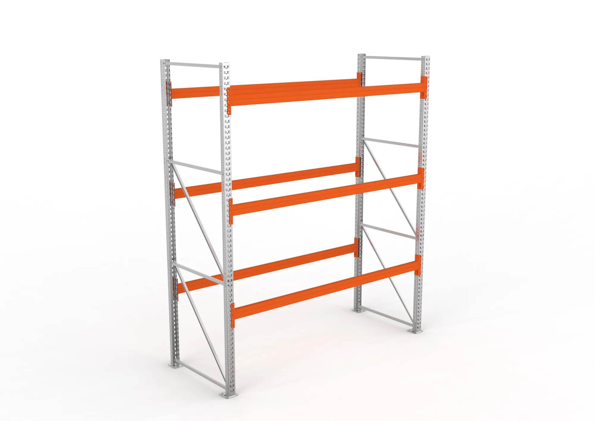 META MULTIPAL | Palettenregal | Grundregal | 3300 x 2700 x 1100 mm | Fachlast 790 kg | 4 Ebenen | 12 Paletten | verzinkt