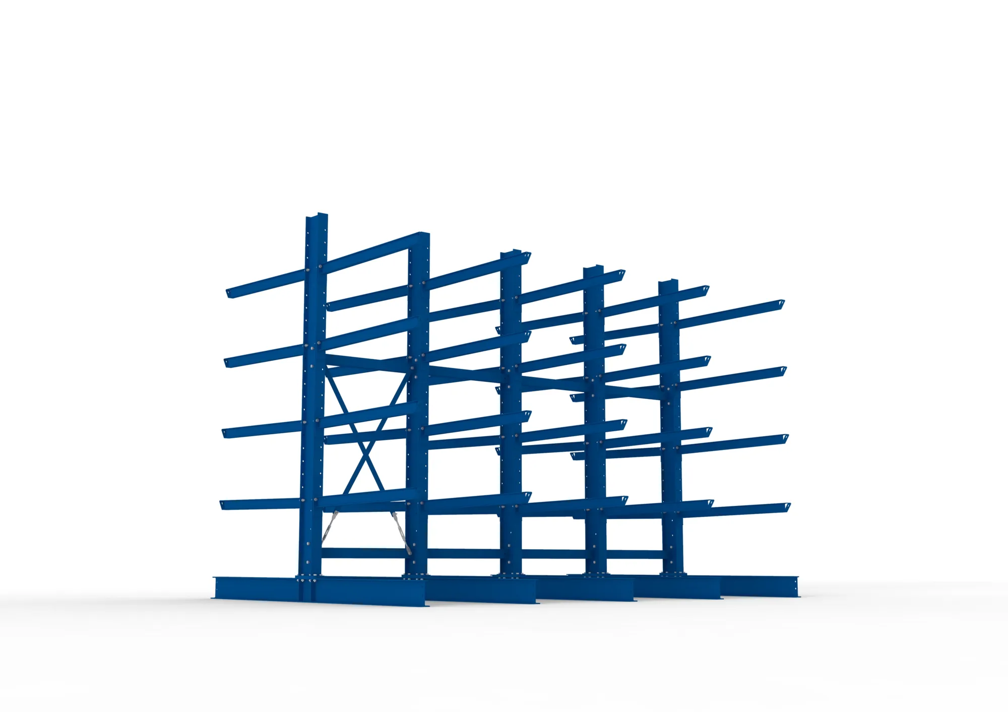 META MULTISTRONG H | Kragarmregal | 4 Felder | 3000 x 4000 x 1250 mm | Armlast 400 kg | doppelseitig | 4+1 Ebenen