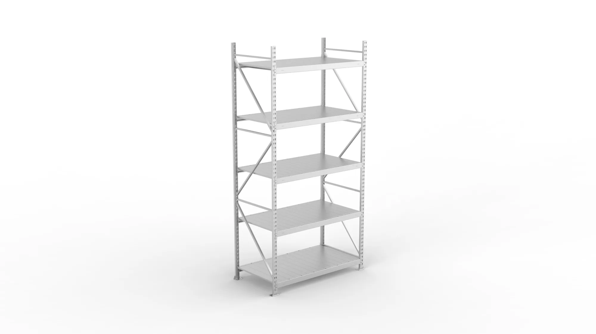 META MINI-RACK Weitspannregal | Grundregal | 3000 x 1400 x 800 mm | Fachlast 600 kg | Stahlpaneelböden | 5 Ebenen