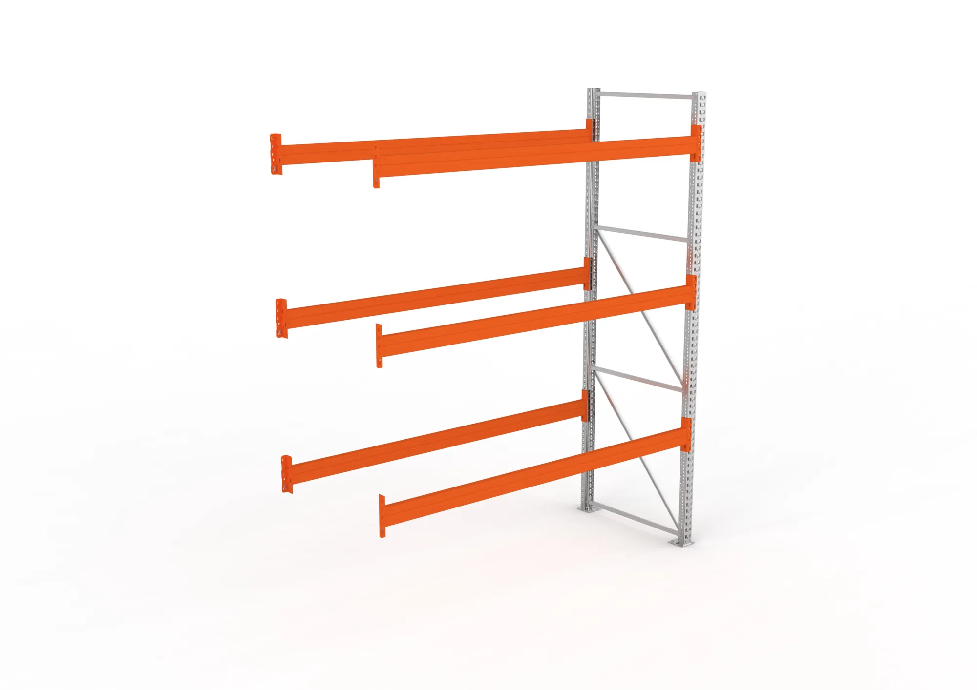META MULTIPAL | Palettenregal | Anbauregal | 3300 x 2700 x 1100 mm | Fachlast 980 kg | 4 Ebenen | 12 Paletten | verzinkt