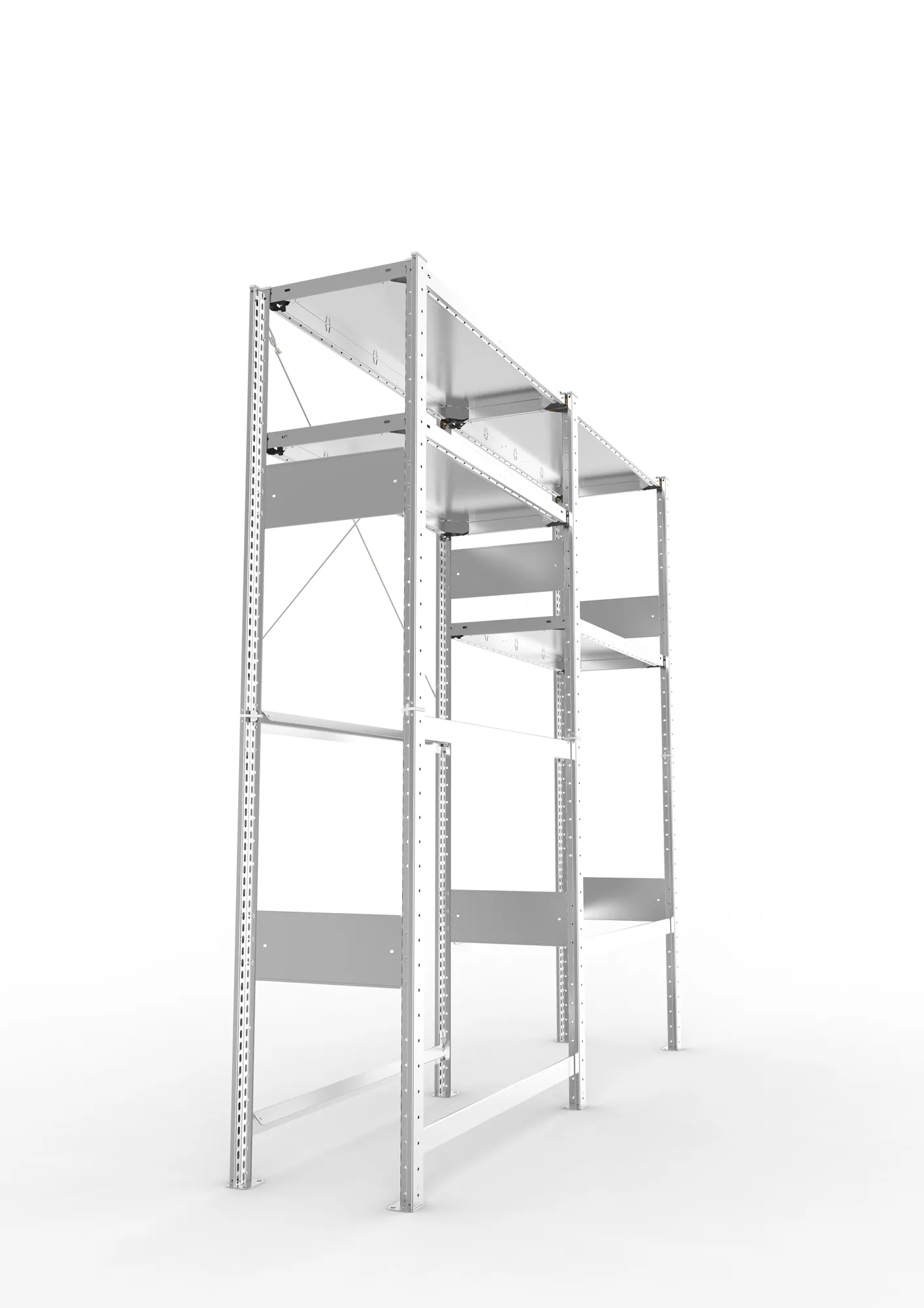 META CLIP SPLIT | Garagenregal | 2 Felder | 2000 x 1000 x 400 mm | Fachlast 150 kg | verzinkt