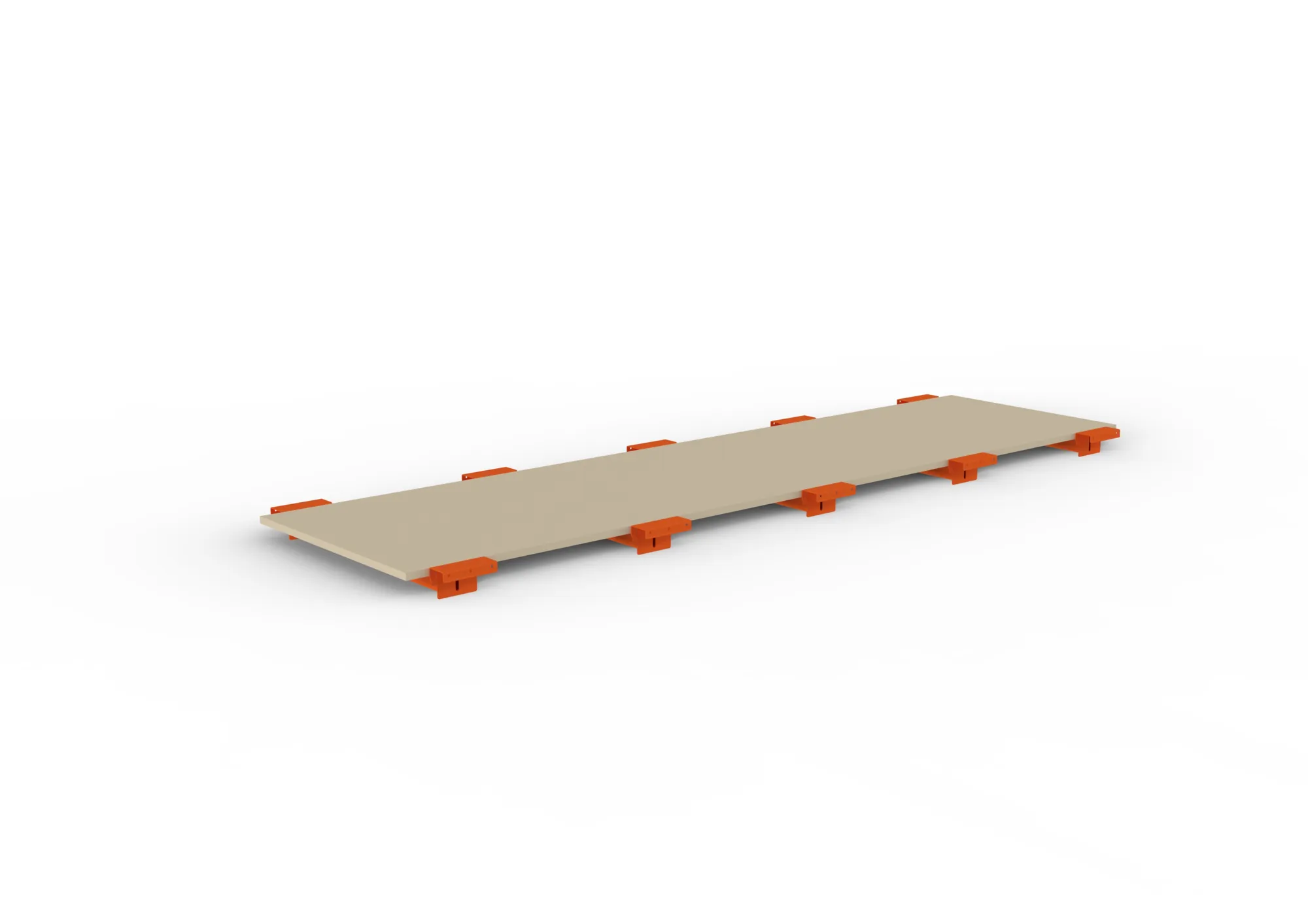 META MULTIPAL | Spanplattenboden 19 mm mit abgesetzten Tiefenauflagen | 2700 x 800 mm