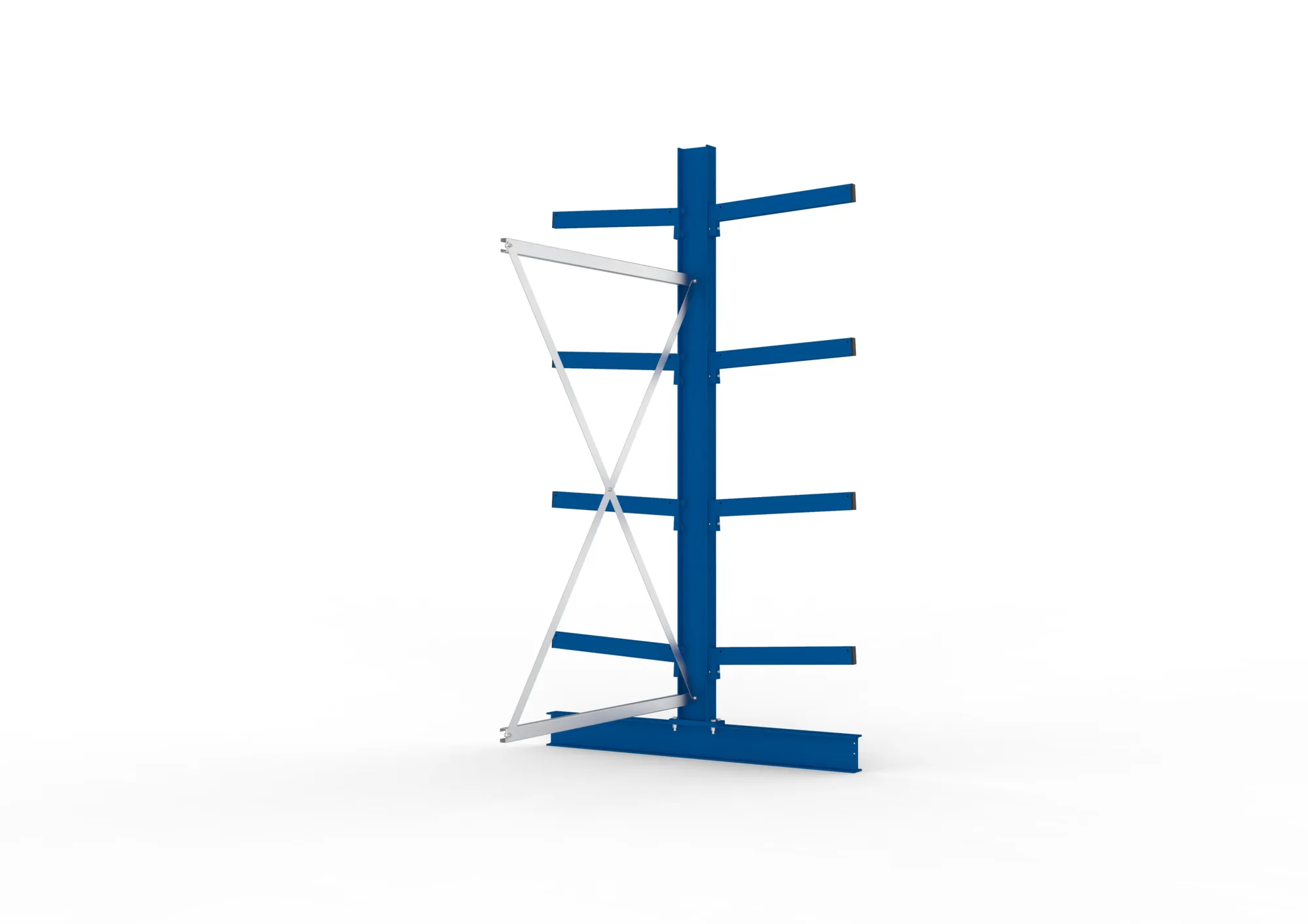 META MULTISTRONG M | Kragarmregal | Anbauregal | 2500 x 1300 x 600 mm | Armlast 355 kg | doppelseitig | 4+1 Ebenen