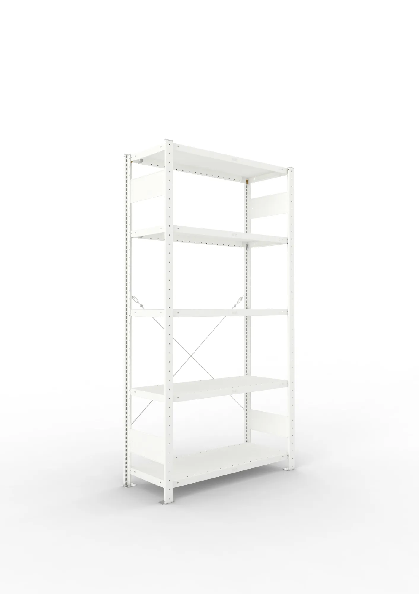META CLIP | Fachbodenregal | Grundregal | 2000 x 1000 x 400 mm | Fachlast 100 kg | 4+1 Ebenen | RAL 7035