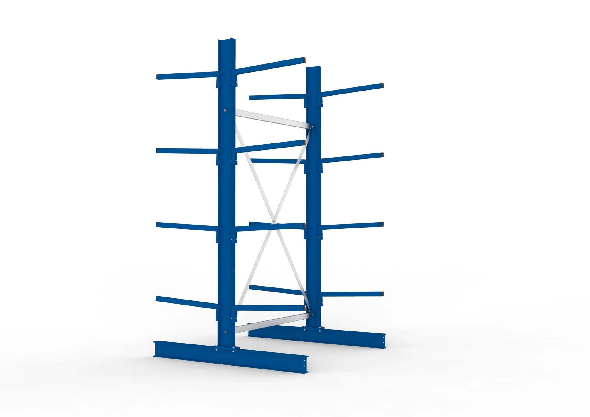 META MULTISTRONG L | Kragarmregal | Grundregal | 2500 x 1300 x 600 mm | Armlast 140 kg | doppelseitig | 4+1 Ebenen