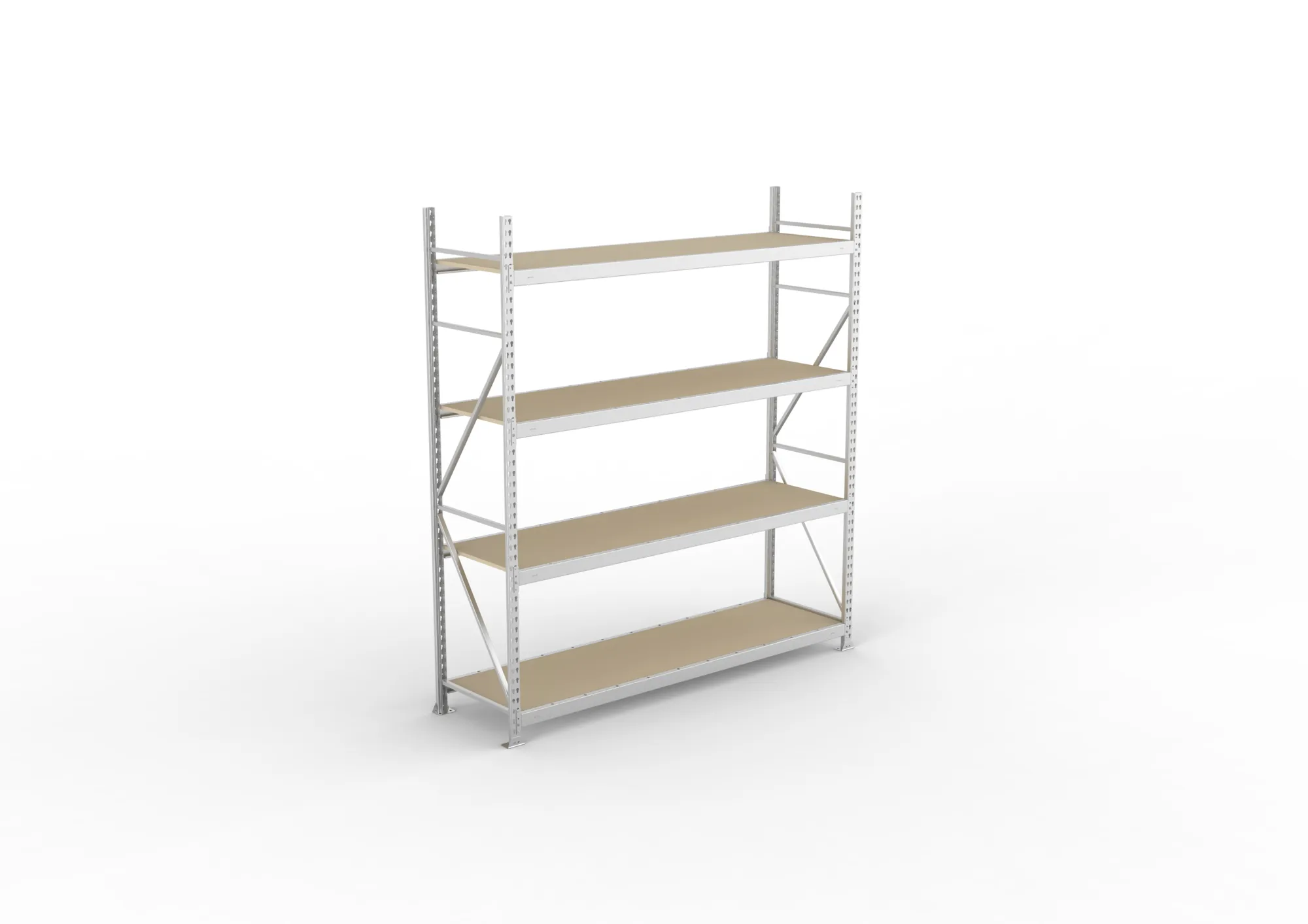 META MINI-RACK Weitspannregal | Grundregal | 2500 x 2200 x 650 mm | Fachlast 600 kg | Spanplattenböden | 4 Ebenen