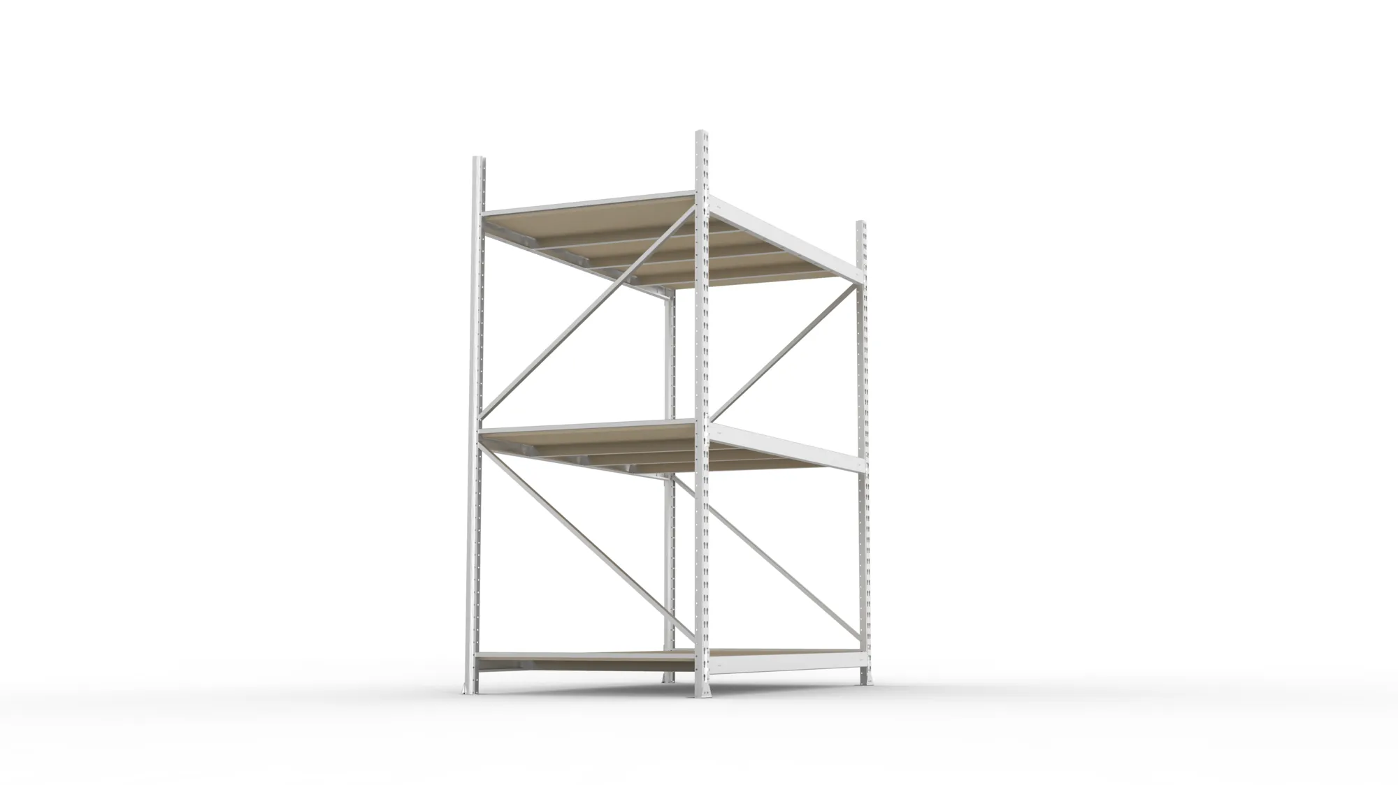 META MINI-RACK Weitspannregal | Grundregal | 2200 x 1800 x 1050 mm | Fachlast 600 kg | Spanplattenböden | 3 Ebenen