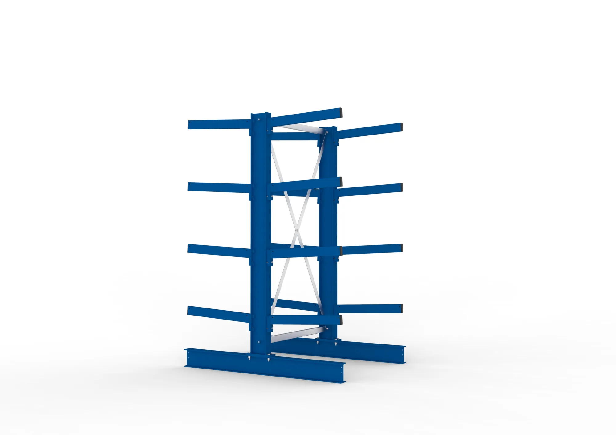 META MULTISTRONG M | Kragarmregal | Grundregal | 2000 x 1000 x 600 mm | Armlast 355 kg | doppelseitig | 4+1 Ebenen