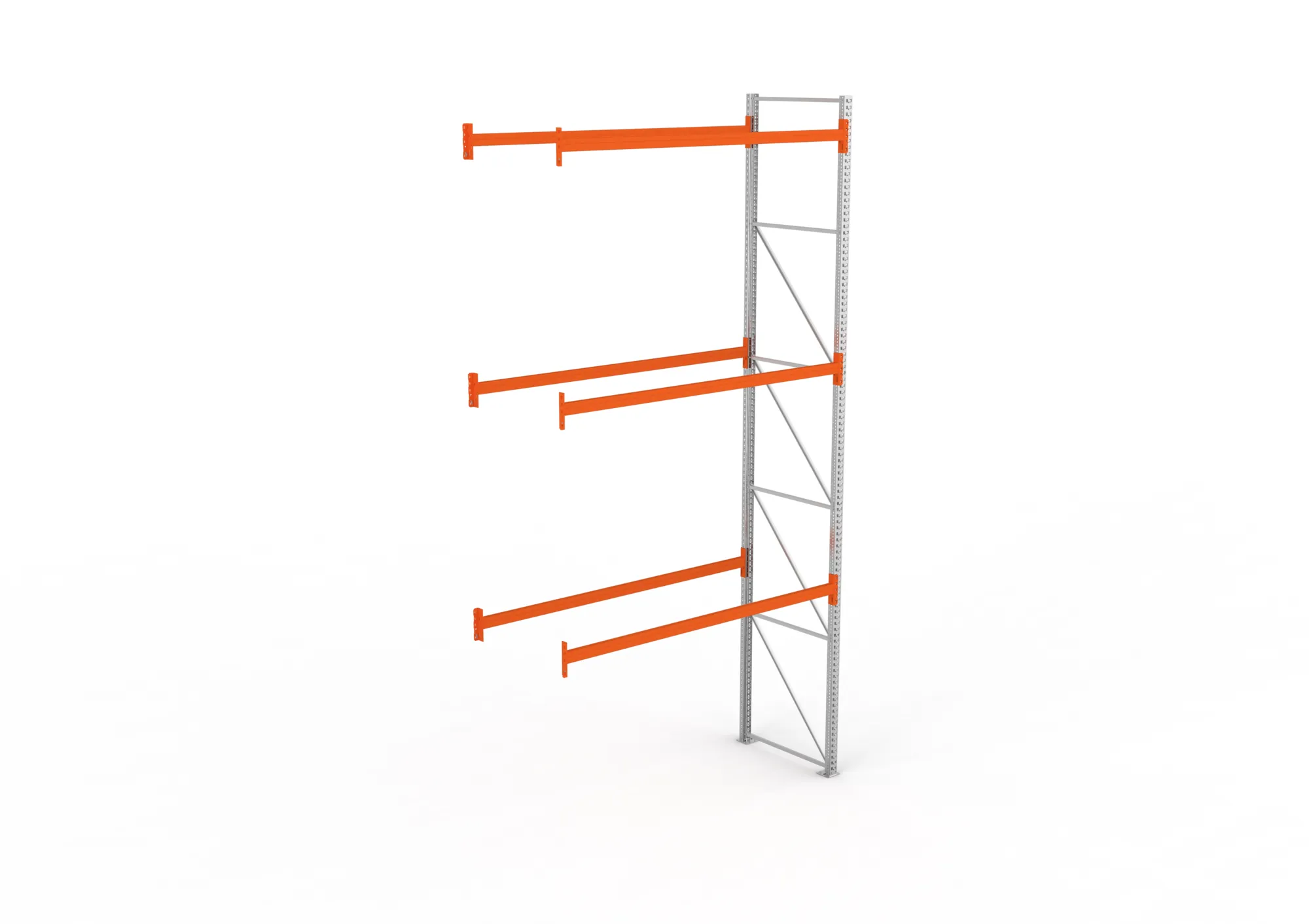META MULTIPAL | Palettenregal | Anbauregal | 5500 x 2700 x 1100 mm | Fachlast 470 kg | 4 Ebenen | 12 Paletten | verzinkt