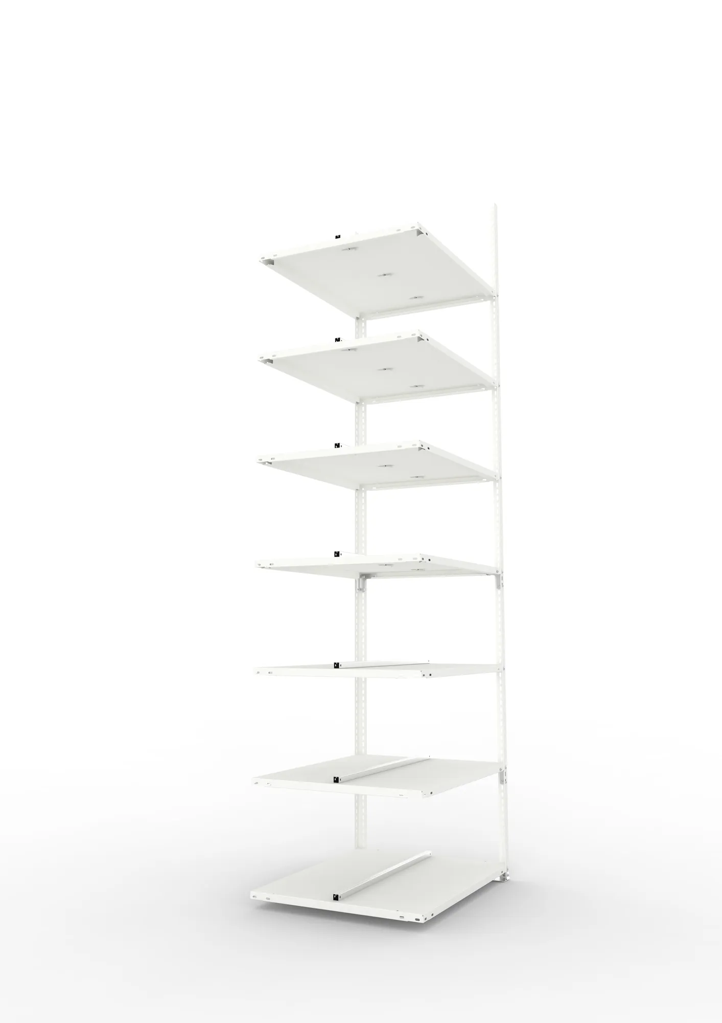 META FIX COMPACT | Büro-Schraubregal | Anbauregal | 2500 x 750 x 600 mm | Fachlast 100 kg | 7 Ebenen | RAL 7035