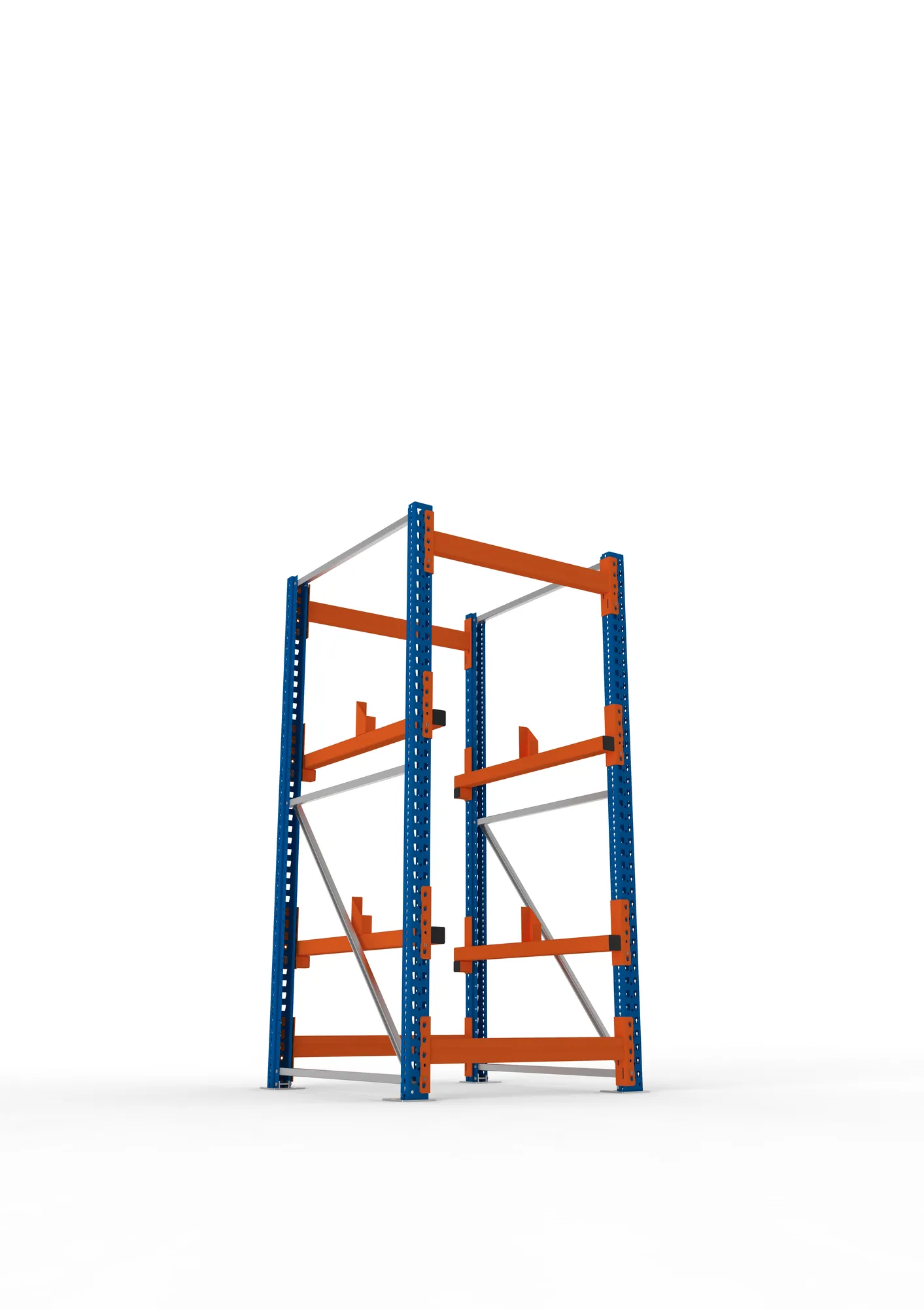 META MULTIPAL | Kabeltrommelregal | Grundregal | 2200 x 900 x 1100 mm | Feldlast 4000 kg | 2 Ebenen | Typ 1 | RAL 5010