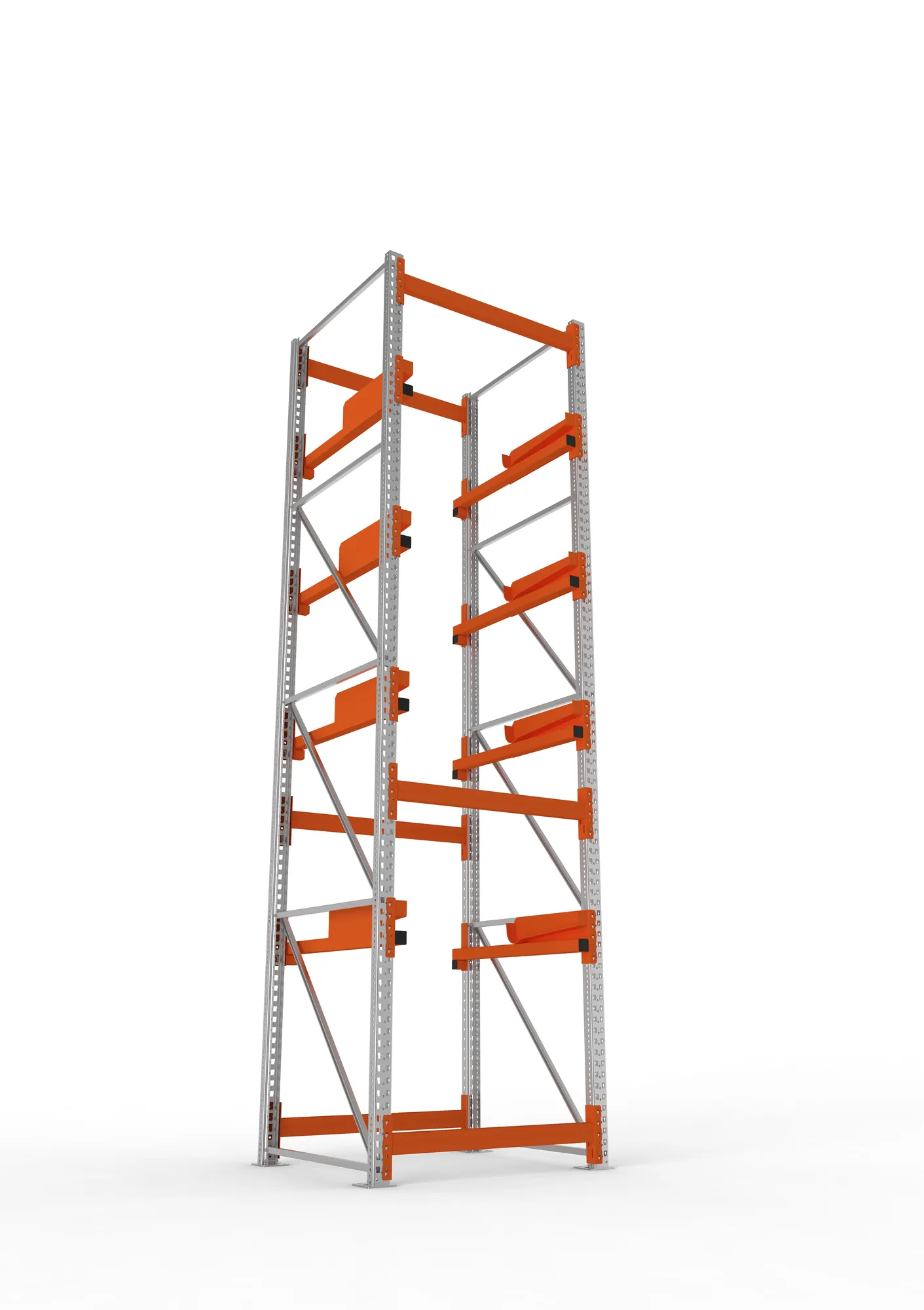 META MULTIPAL | Kabeltrommelregal | Grundregal | 4400 x 1100 x 1100 mm | Feldlast 5500 kg | 4 Ebenen | Typ 2 | verzinkt
