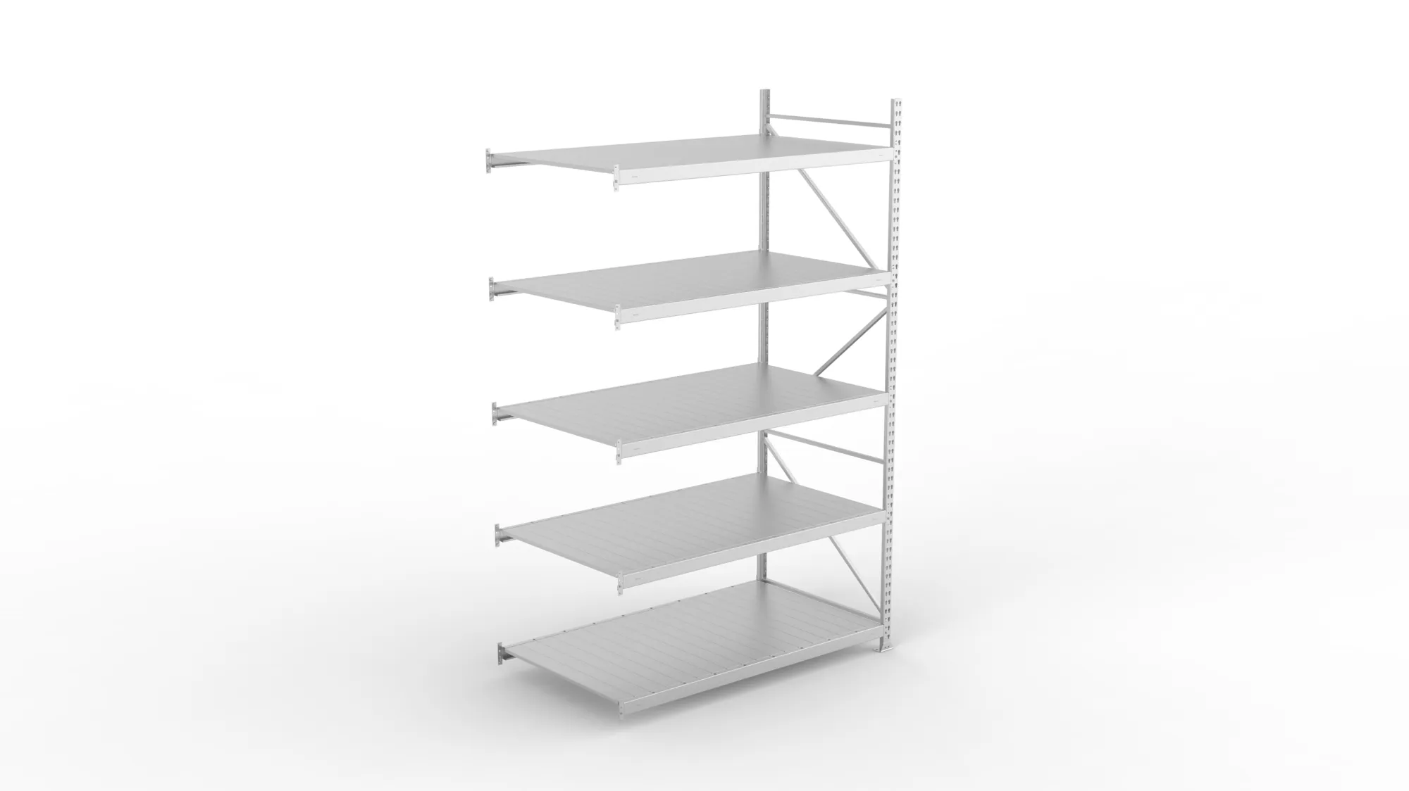 META MINI-RACK Weitspannregal | Anbauregal | 3000 x 1800 x 1050 mm | Fachlast 600 kg | Stahlpaneelböden | 5 Ebenen
