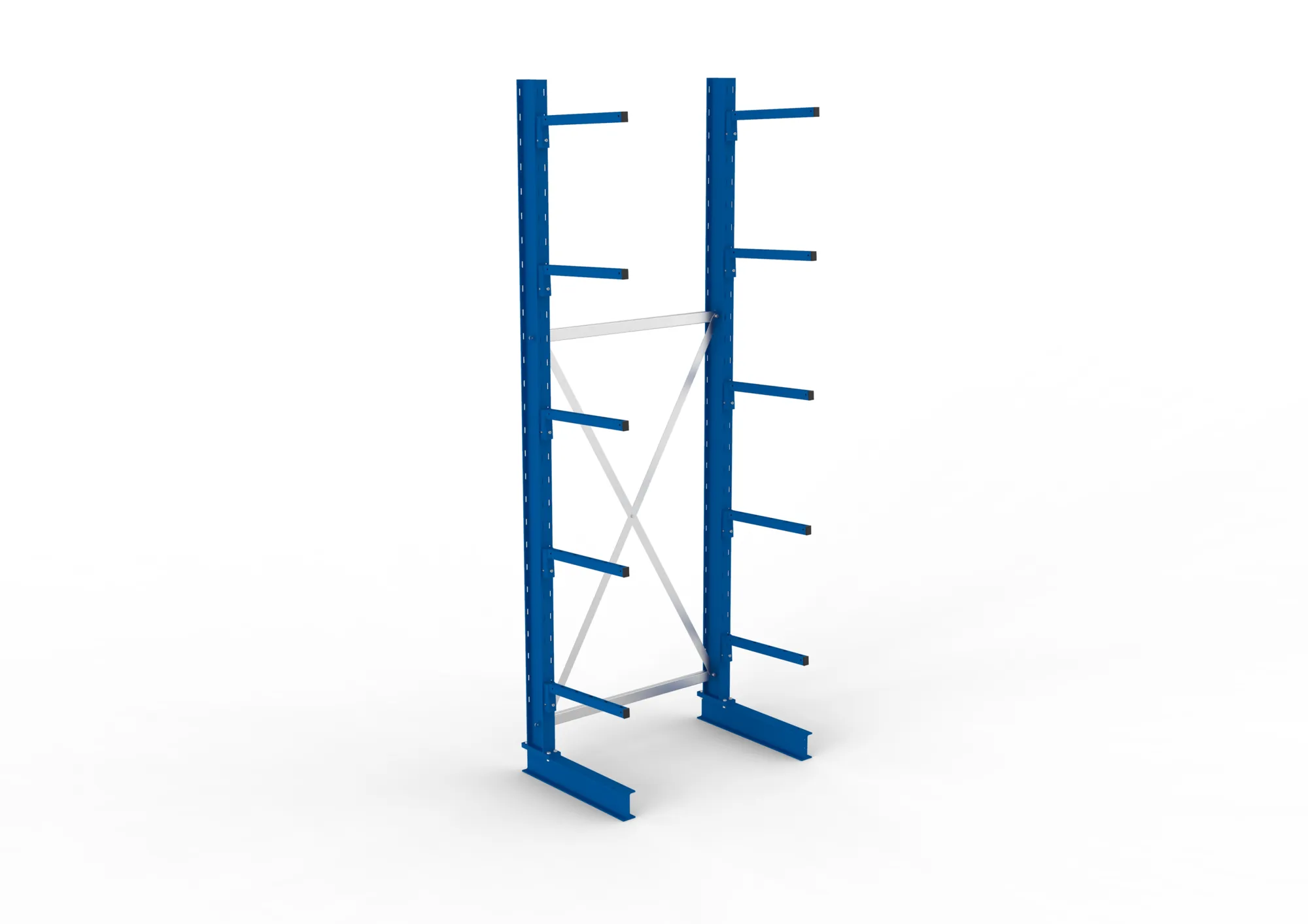 META MULTISTRONG L | Kragarmregal | Grundregal | 3000 x 1000 x 500 mm | Armlast 175 kg | einseitig | 5+1 Ebenen