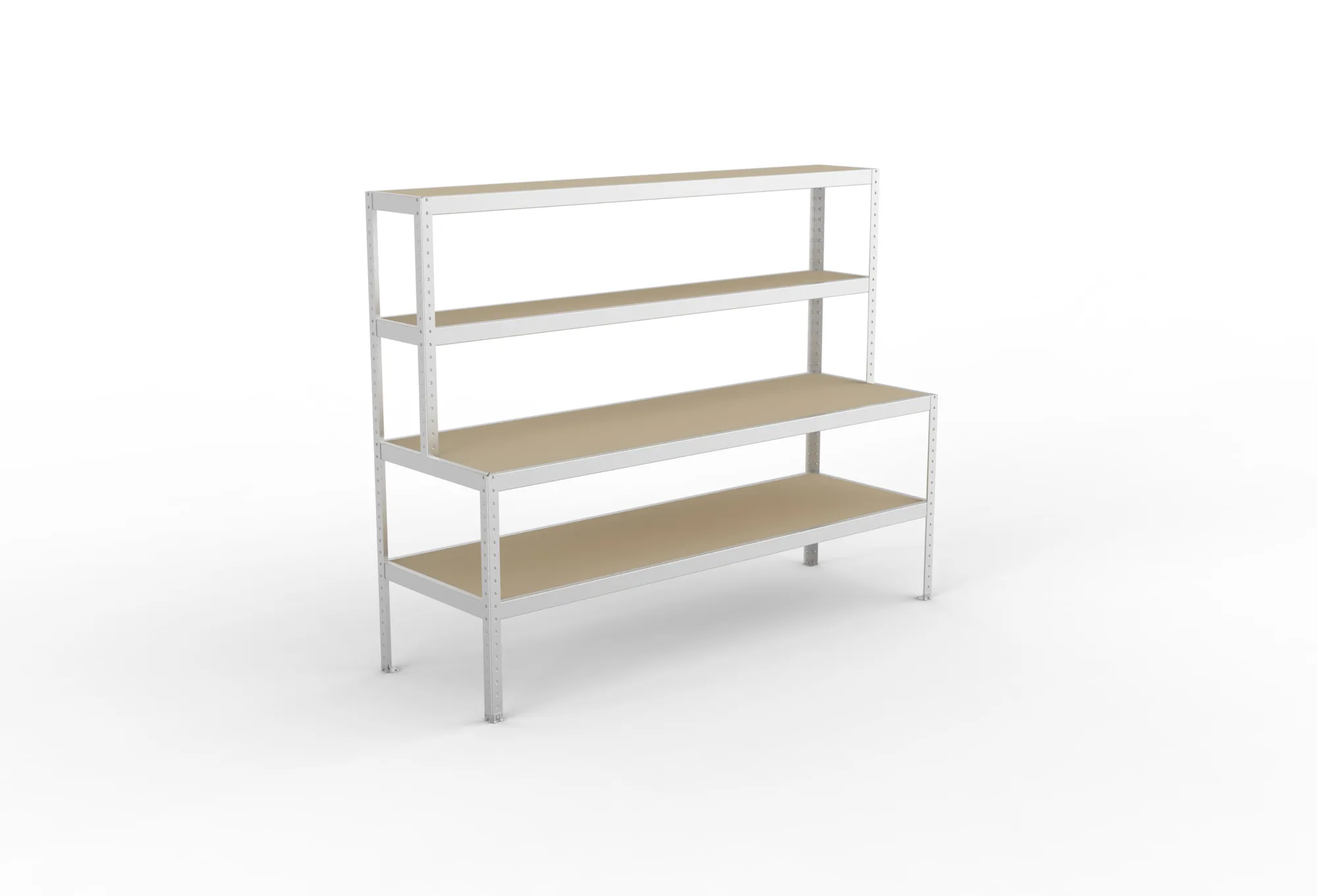 META SPEED-RACK | Packtisch | 1970 x 2500 x 800 mm | 4 Ebenen | verzinkt
