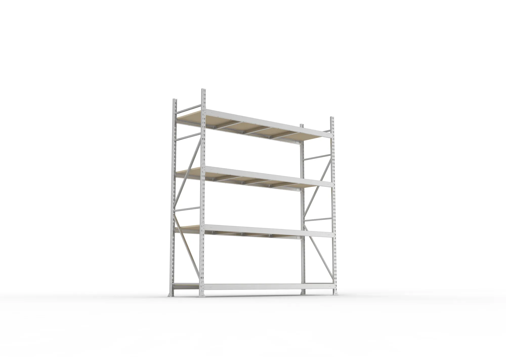 META MINI-RACK Weitspannregal | Grundregal | 2500 x 2200 x 650 mm | Fachlast 600 kg | Spanplattenböden | 4 Ebenen