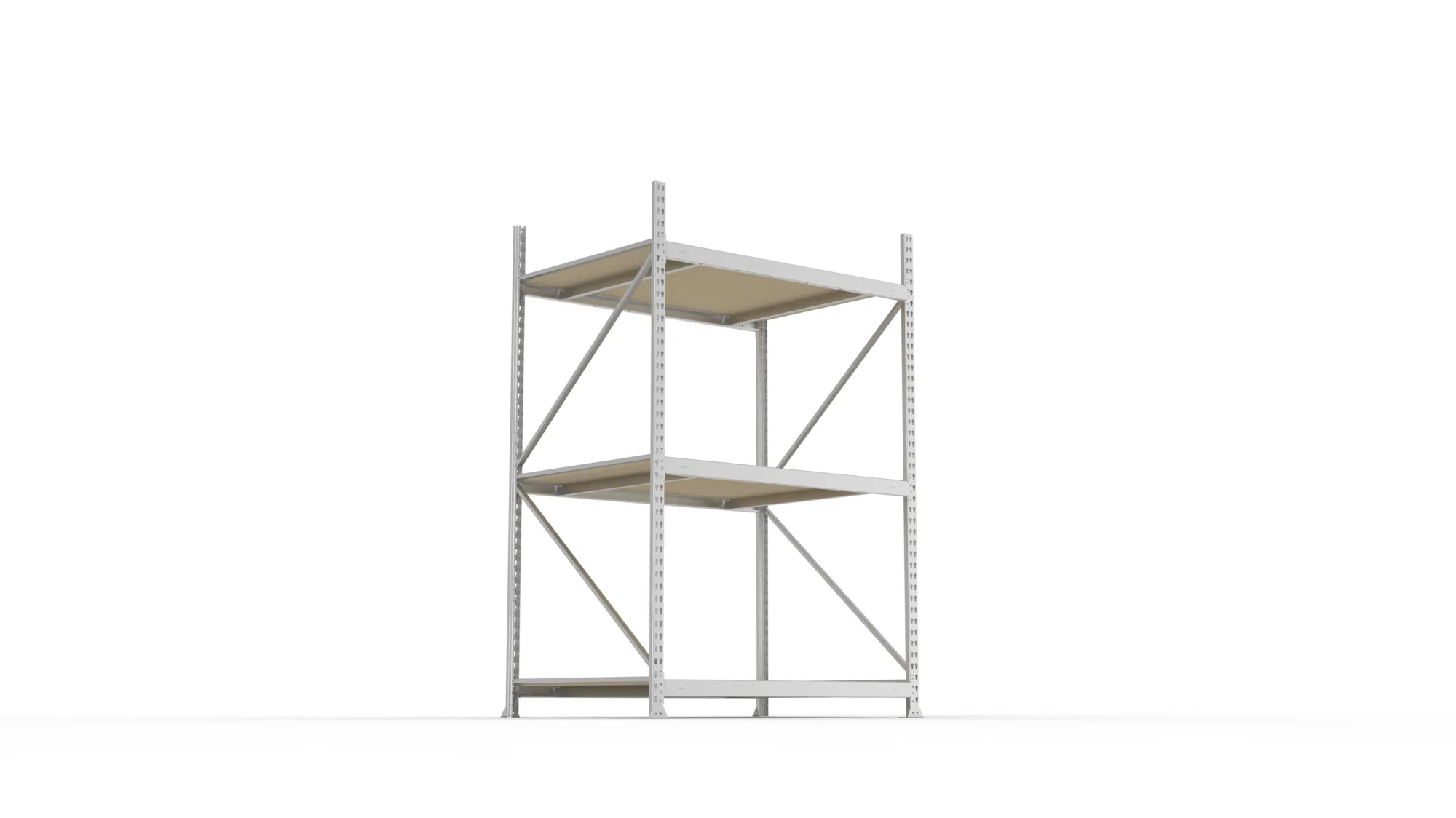 META MINI-RACK Weitspannregal | Grundregal | 2200 x 1400 x 1050 mm | Fachlast 600 kg | Spanplattenböden | 3 Ebenen