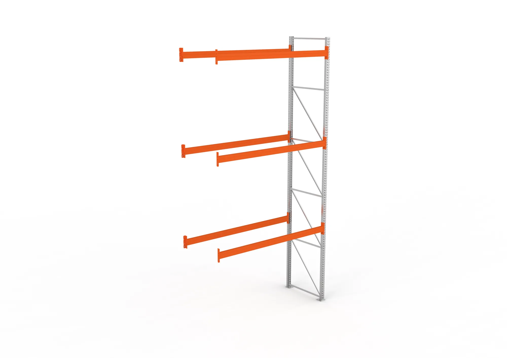 META MULTIPAL | Palettenregal | Anbauregal | 5500 x 2700 x 1100 mm | Fachlast 900 kg | 4 Ebenen | 12 Paletten | verzinkt