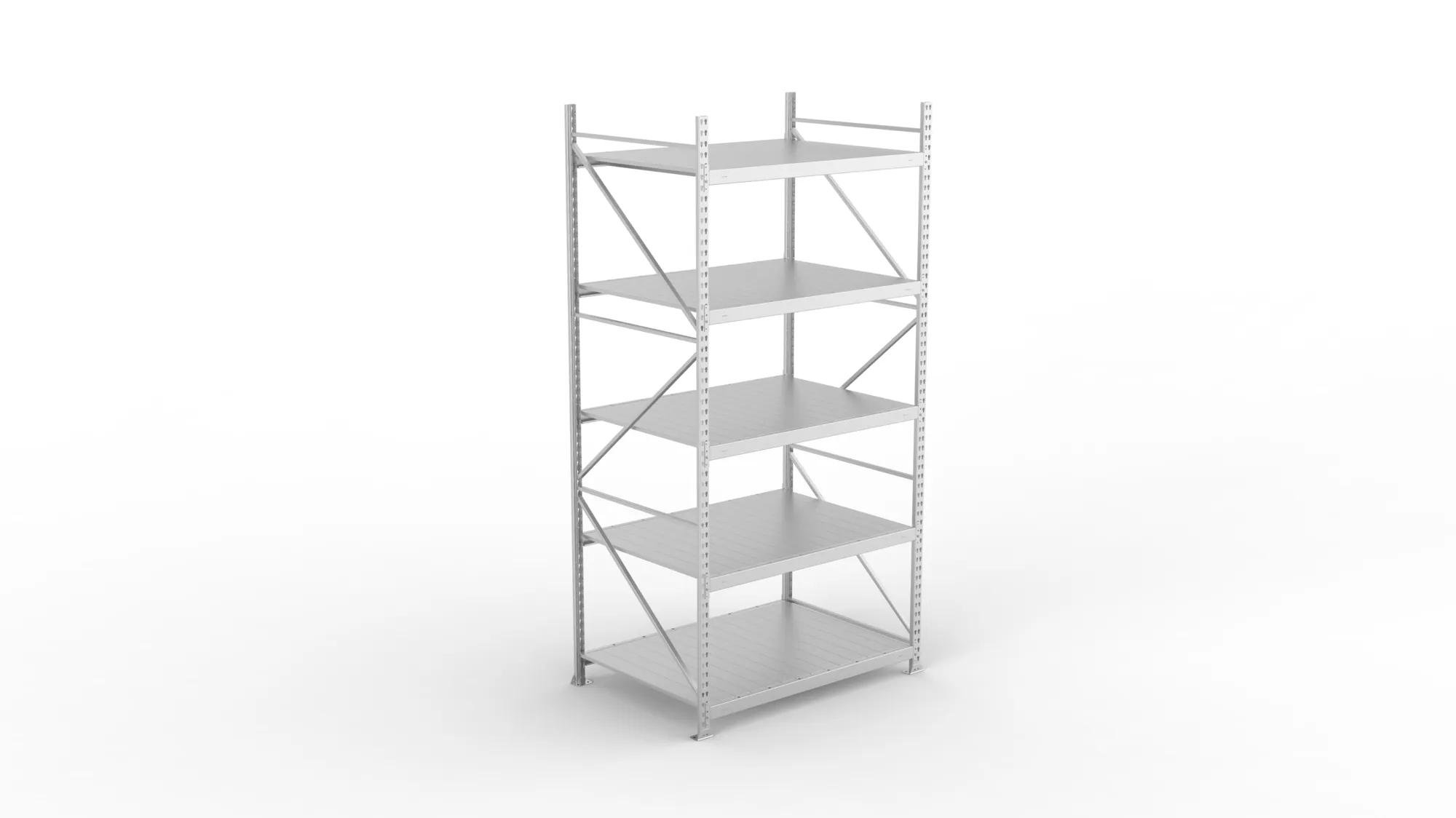 META MINI-RACK Weitspannregal | Grundregal | 3000 x 1400 x 1050 mm | Fachlast 600 kg | Stahlpaneelböden | 5 Ebenen