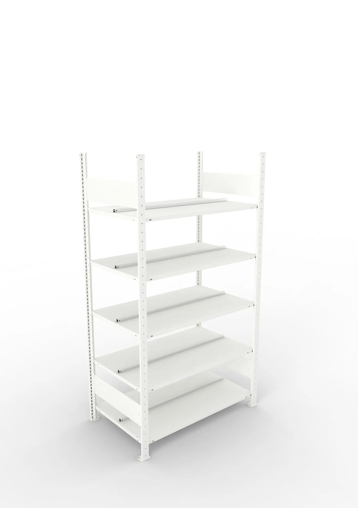 META COMPACT | Büro-Steckregal | Grundregal | 1850 x 1000 x 600 mm | Fachlast 100 kg | 5 Ebenen | RAL 7035