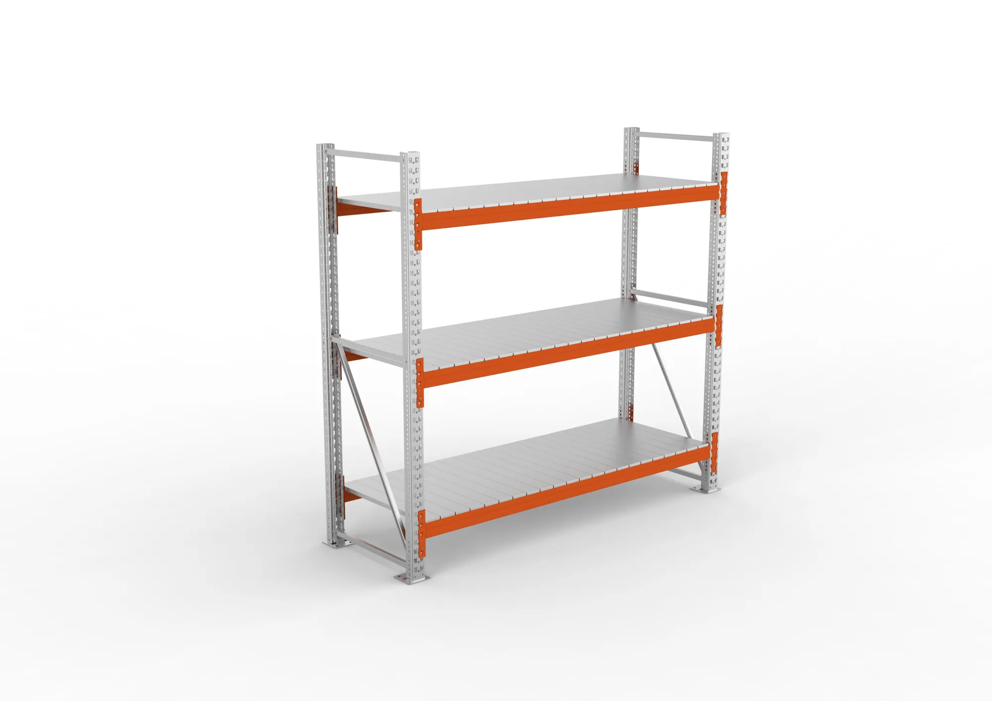 META MULTIPAL | Großfachregal | Grundregal | 2200 x 2225 x 800 mm | Fachlast 1900 kg | 3 Ebenen | Stahlpaneele | verzinkt