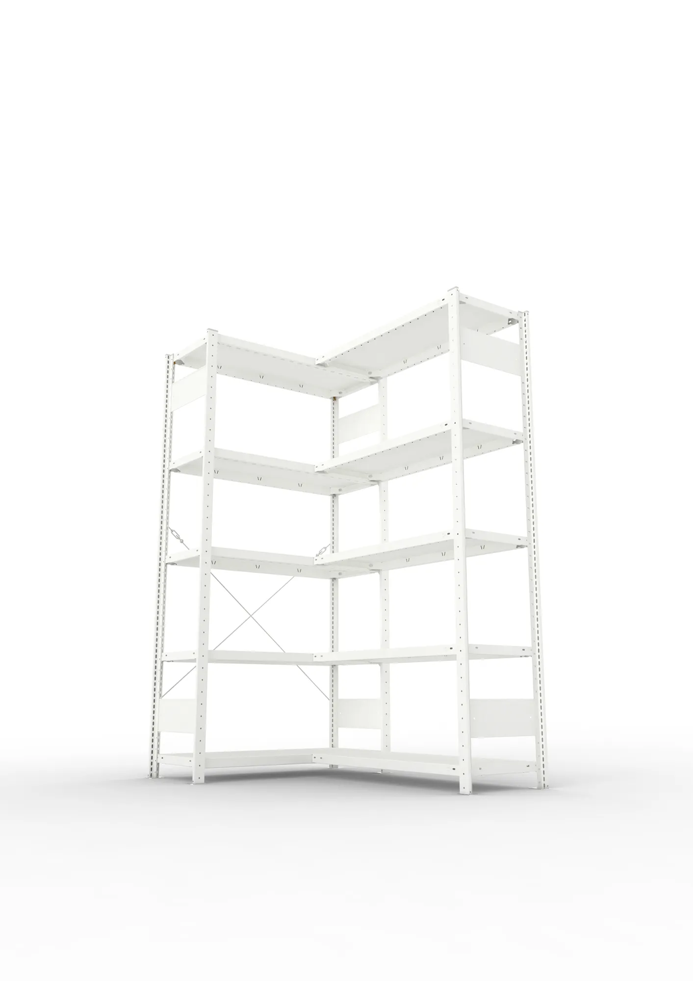 META CLIP | Eckregal | 2000 x 1000 x 400 mm | Fachlast 100 kg | 4+1 Ebenen | RAL 7035