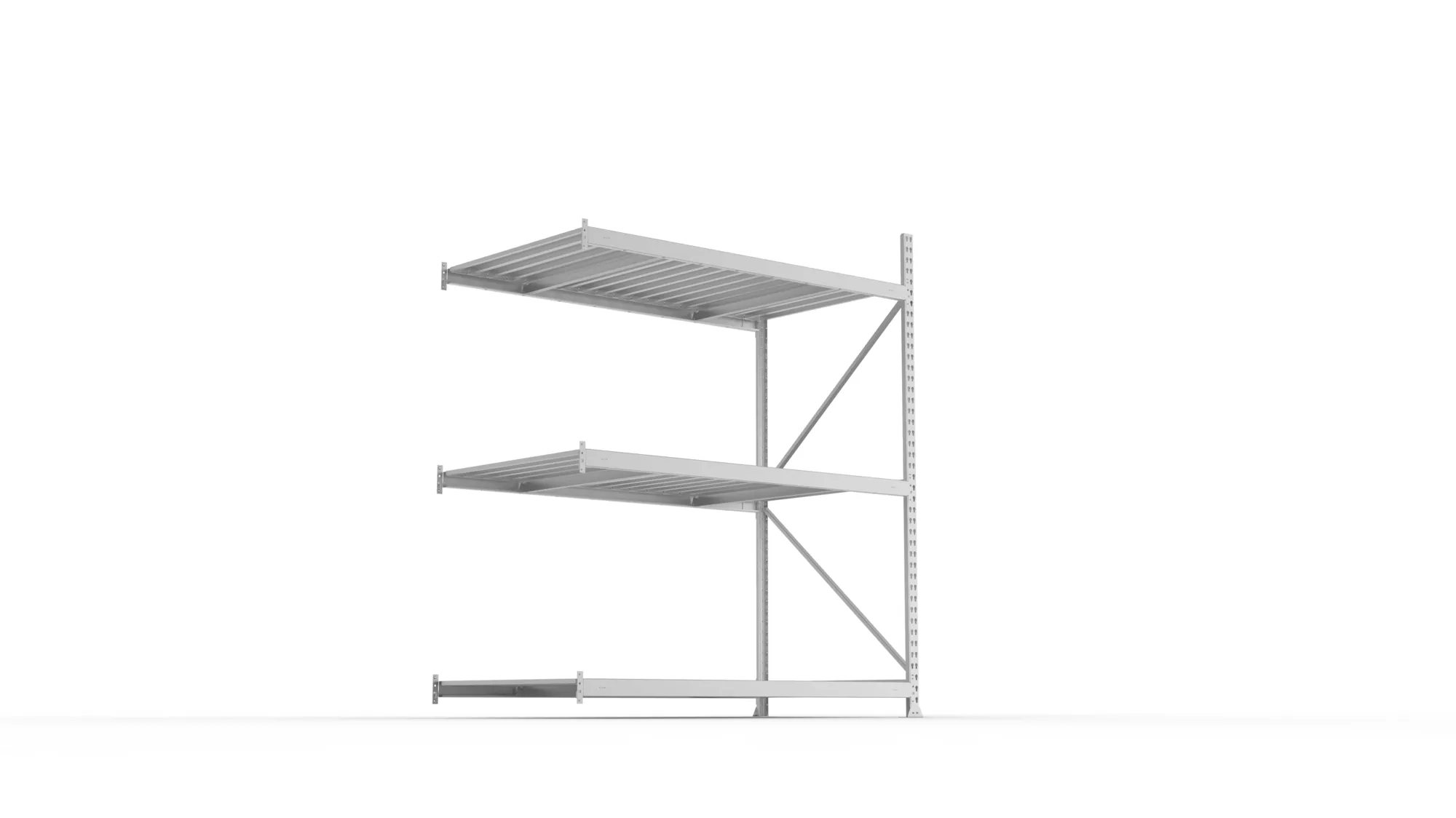 META MINI-RACK Weitspannregal | Anbauregal | 2200 x 1800 x 1050 mm | Fachlast 600 kg | Stahlpaneelböden | 3 Ebenen