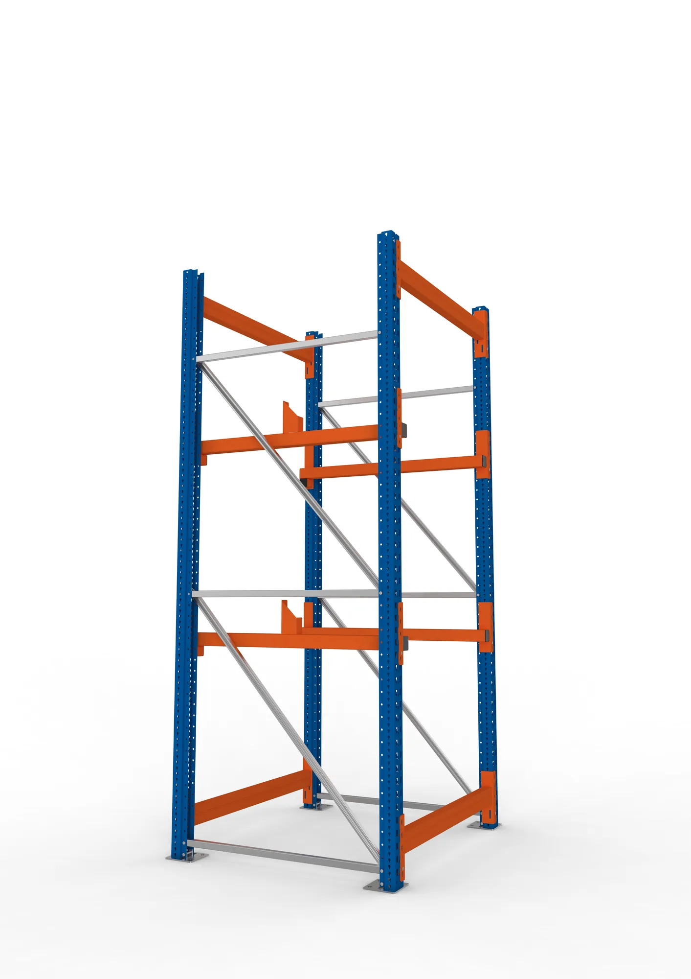 META MULTIPAL | Kabeltrommelregal | Grundregal | 2700 x 1100 x 1100 mm | Feldlast 4000 kg | 2 Ebenen | Typ 1 | RAL 5010